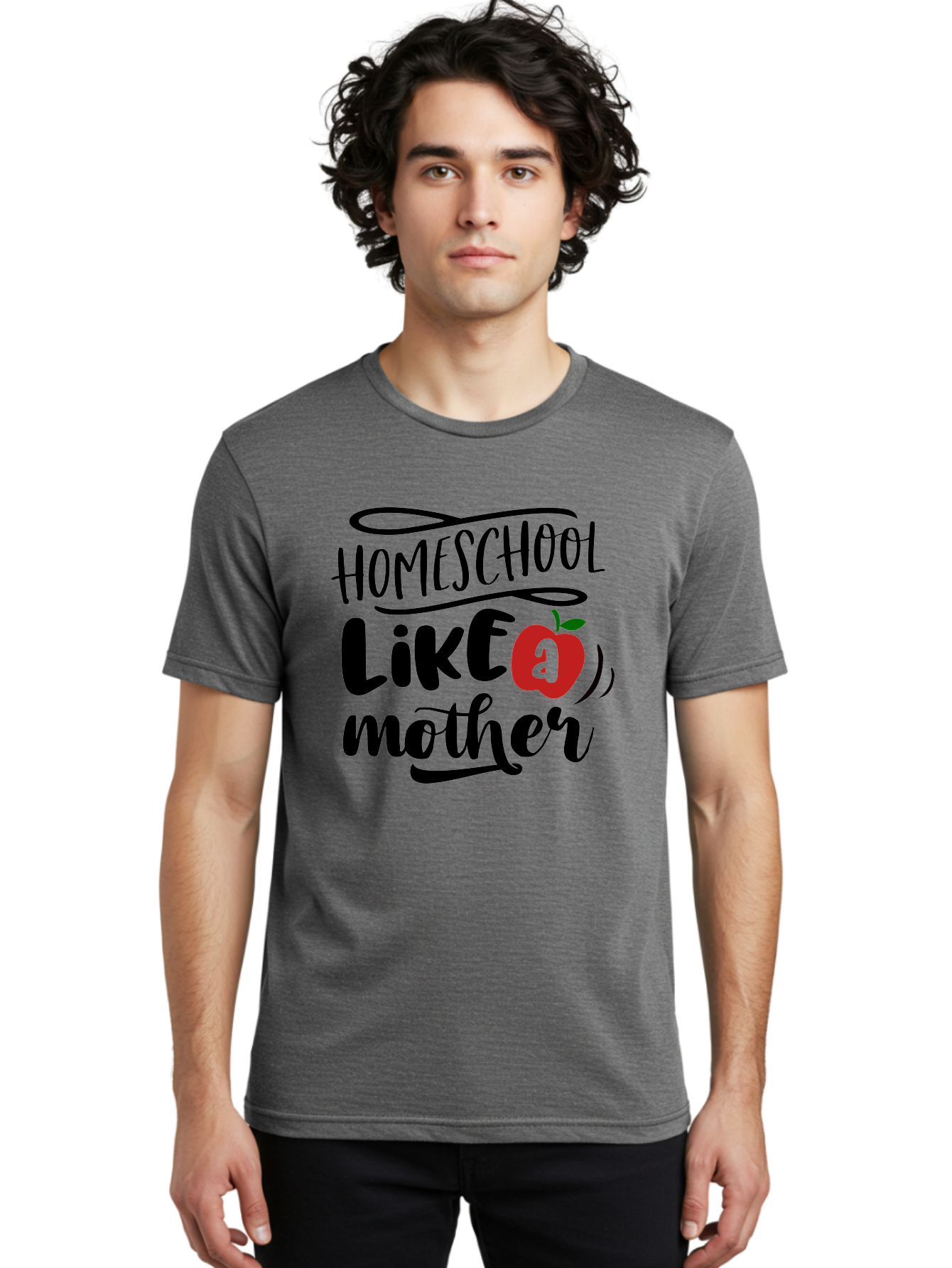 Homeschool-Like-A-Mother-2 Men'S Graphic Tee, 100% Cotton, Comfortable Casual Summer Wear, Machine Washable, Homeschooling, Homeschool Mom, Motherhood, Apple, Education, Learning, Parenting, Funny Quote, Homeschool Quote Aab361 14