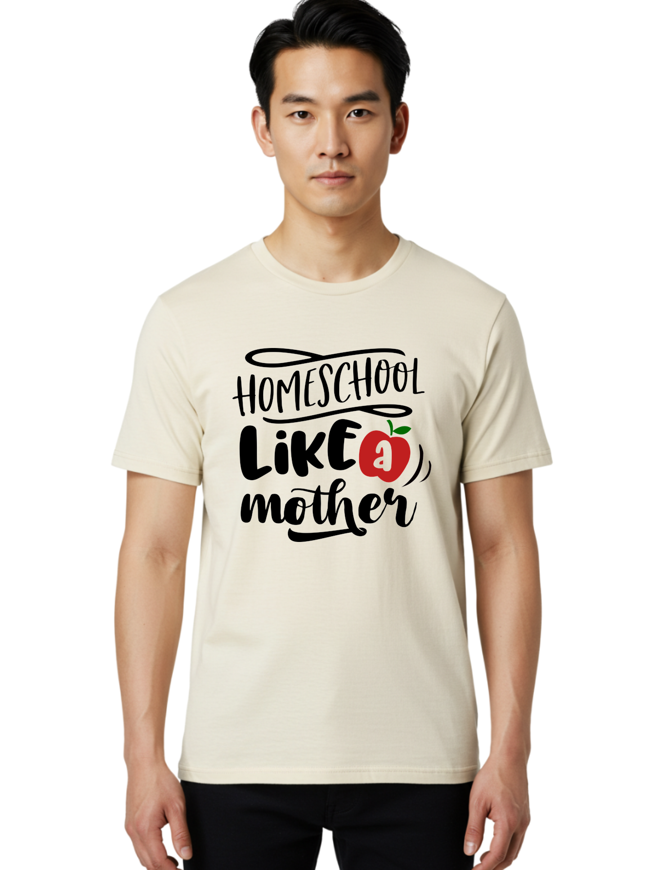 Homeschool-Like-A-Mother-2 Men'S Graphic Tee, 100% Cotton, Comfortable Casual Summer Wear, Machine Washable, Homeschooling, Homeschool Mom, Motherhood, Apple, Education, Learning, Parenting, Funny Quote, Homeschool Quote Aab361 18