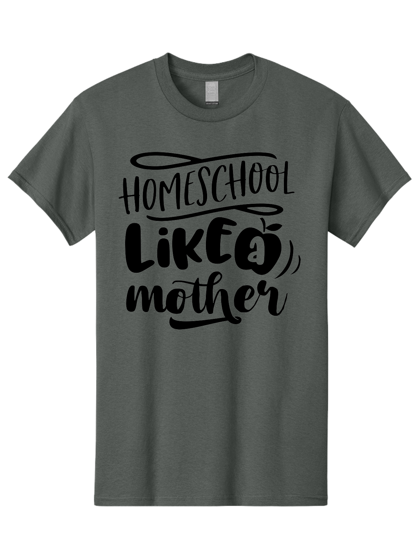 Homeschool-Like-A-Mother Men'S Graphic Tee, 100% Cotton, Comfortable Casual Summer Wear, Machine Washable, Homeschooling, Motherhood, Education At Home, Parenting, Homeschool Mom, Funny Quote, Apple Theme, Inspirational Quote, Aab362 27