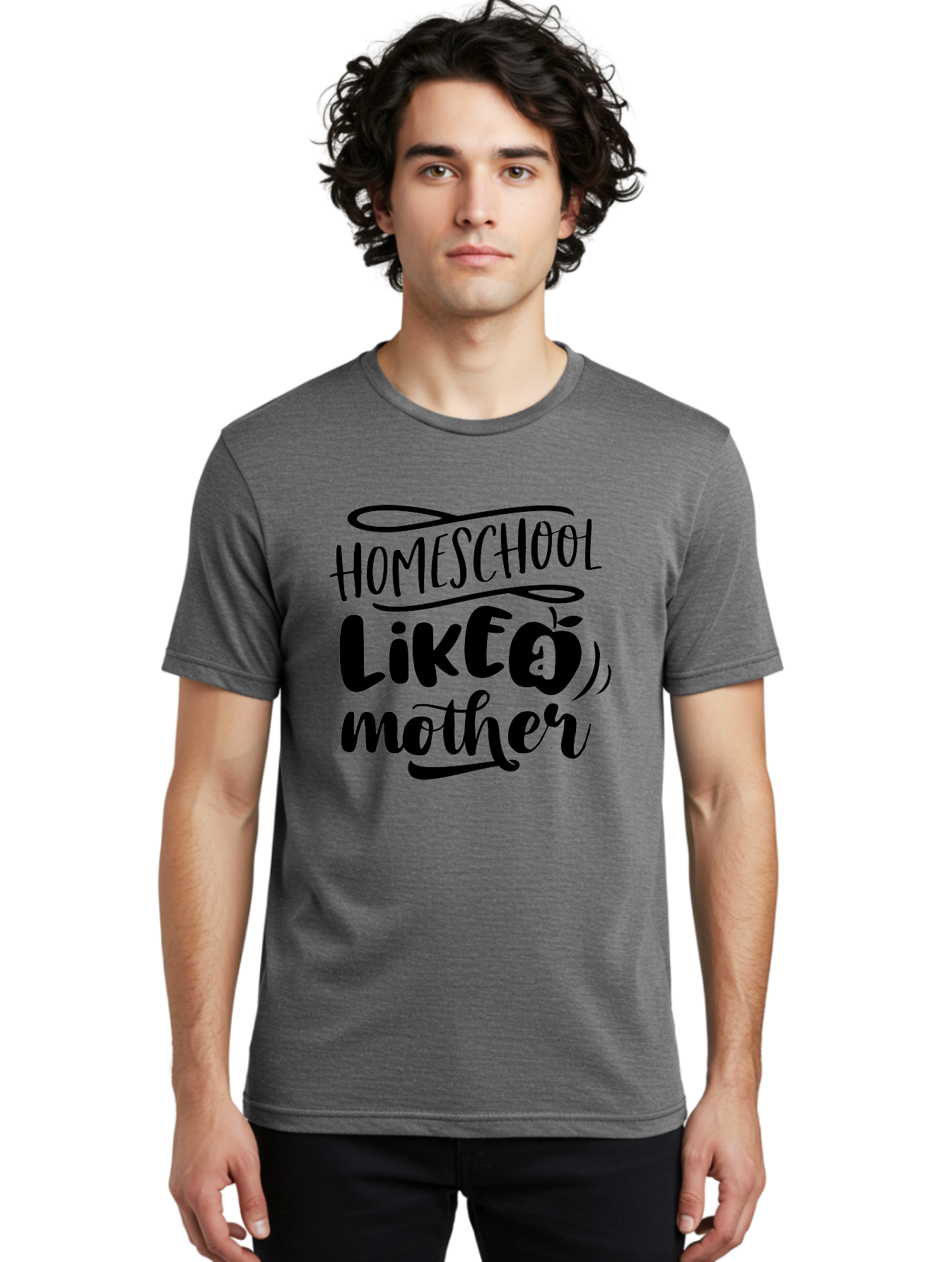 Homeschool-Like-A-Mother Men'S Graphic Tee, 100% Cotton, Comfortable Casual Summer Wear, Machine Washable, Homeschooling, Motherhood, Education At Home, Parenting, Homeschool Mom, Funny Quote, Apple Theme, Inspirational Quote, Aab362 16