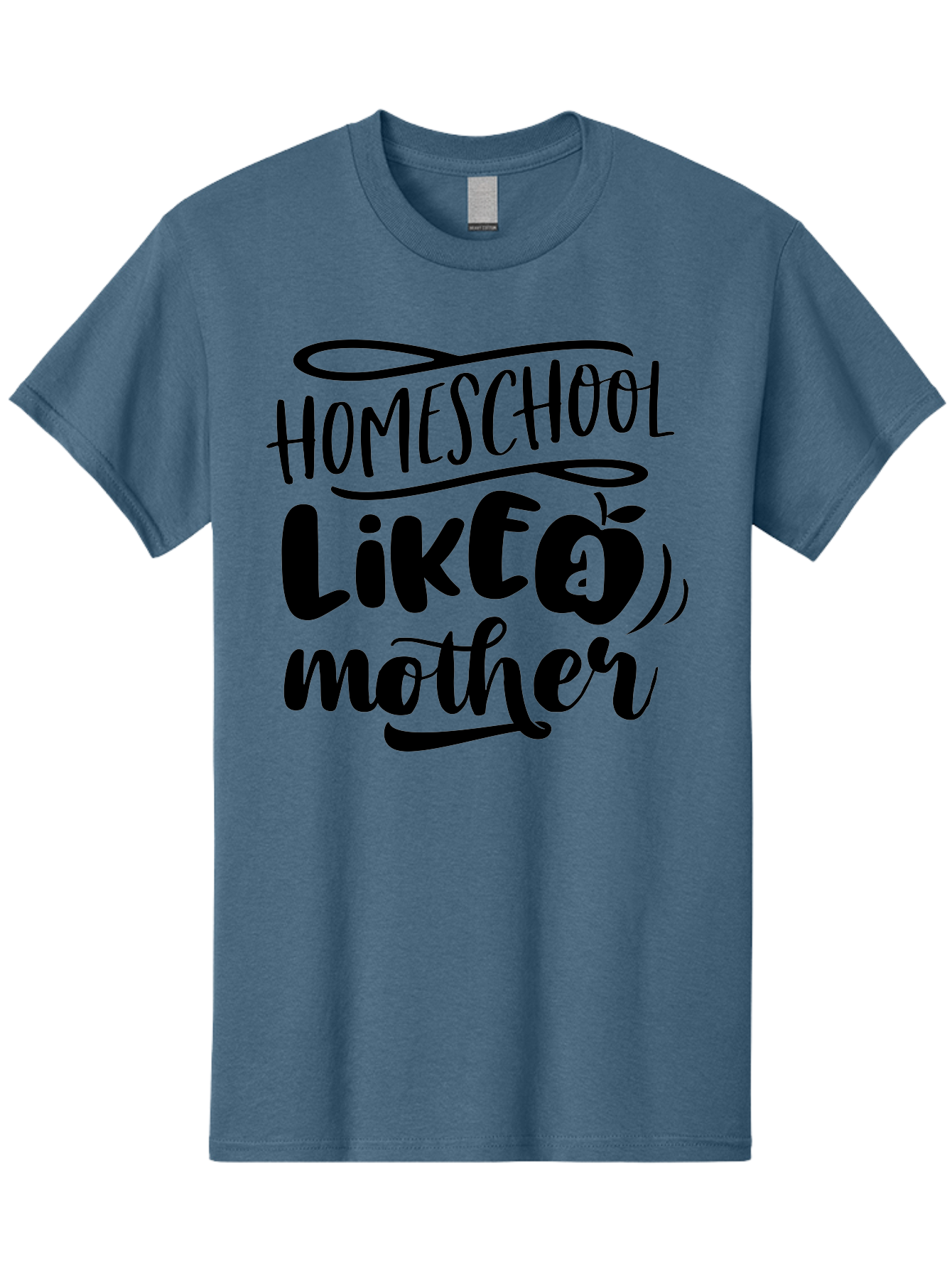 Homeschool-Like-A-Mother Men'S Graphic Tee, 100% Cotton, Comfortable Casual Summer Wear, Machine Washable, Homeschooling, Motherhood, Education At Home, Parenting, Homeschool Mom, Funny Quote, Apple Theme, Inspirational Quote, Aab362 5