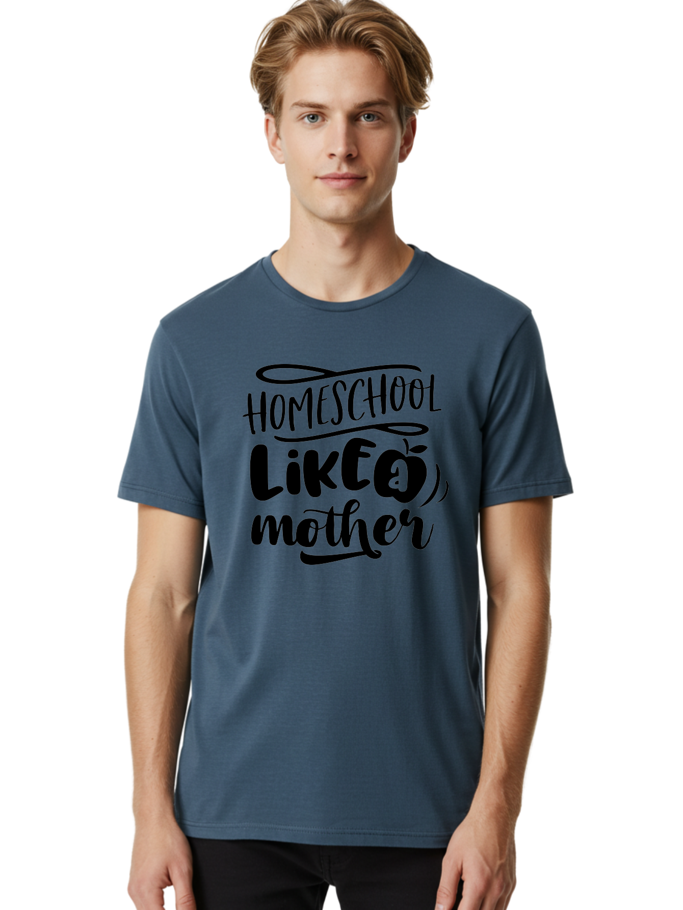 Homeschool-Like-A-Mother Men'S Graphic Tee, 100% Cotton, Comfortable Casual Summer Wear, Machine Washable, Homeschooling, Motherhood, Education At Home, Parenting, Homeschool Mom, Funny Quote, Apple Theme, Inspirational Quote, Aab362 6
