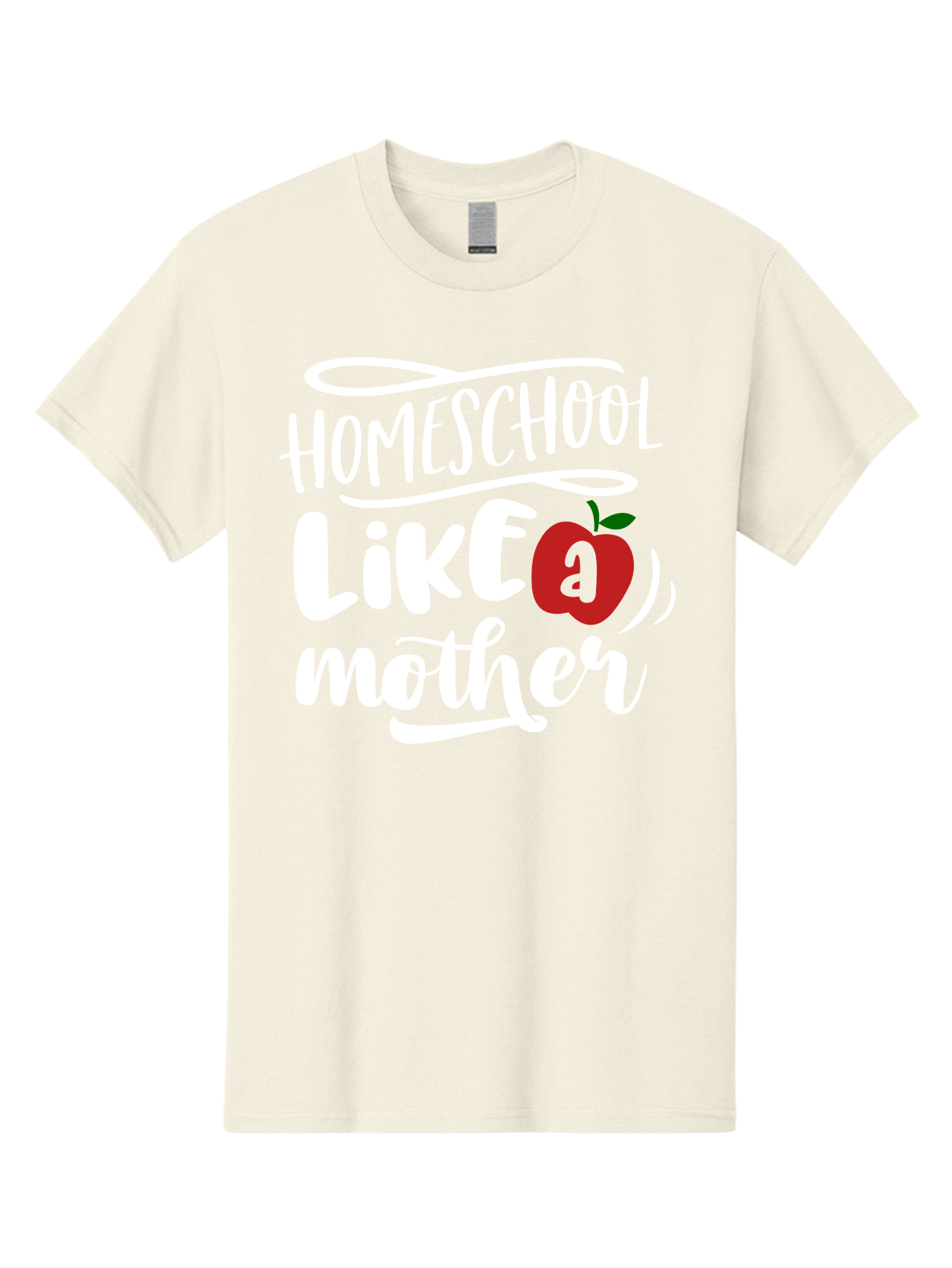 Homeschool-Like-Mother Men'S Graphic Tee, 100% Cotton, Comfortable Casual Summer Wear, Machine Washable, Homeschool, Homeschooling, Motherhood, Apple Symbol, Education, Learning, Parenting, Family, Inspirational Quote, Motivational Phrase Aab363 19