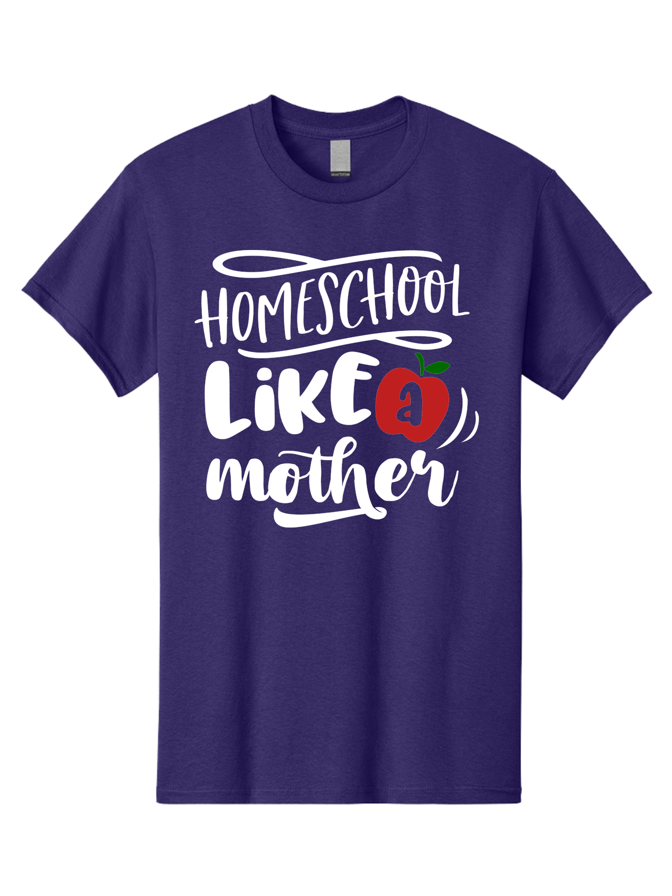 Homeschool-Like-Mother Men'S Graphic Tee, 100% Cotton, Comfortable Casual Summer Wear, Machine Washable, Homeschool, Homeschooling, Motherhood, Apple Symbol, Education, Learning, Parenting, Family, Inspirational Quote, Motivational Phrase Aab363 17