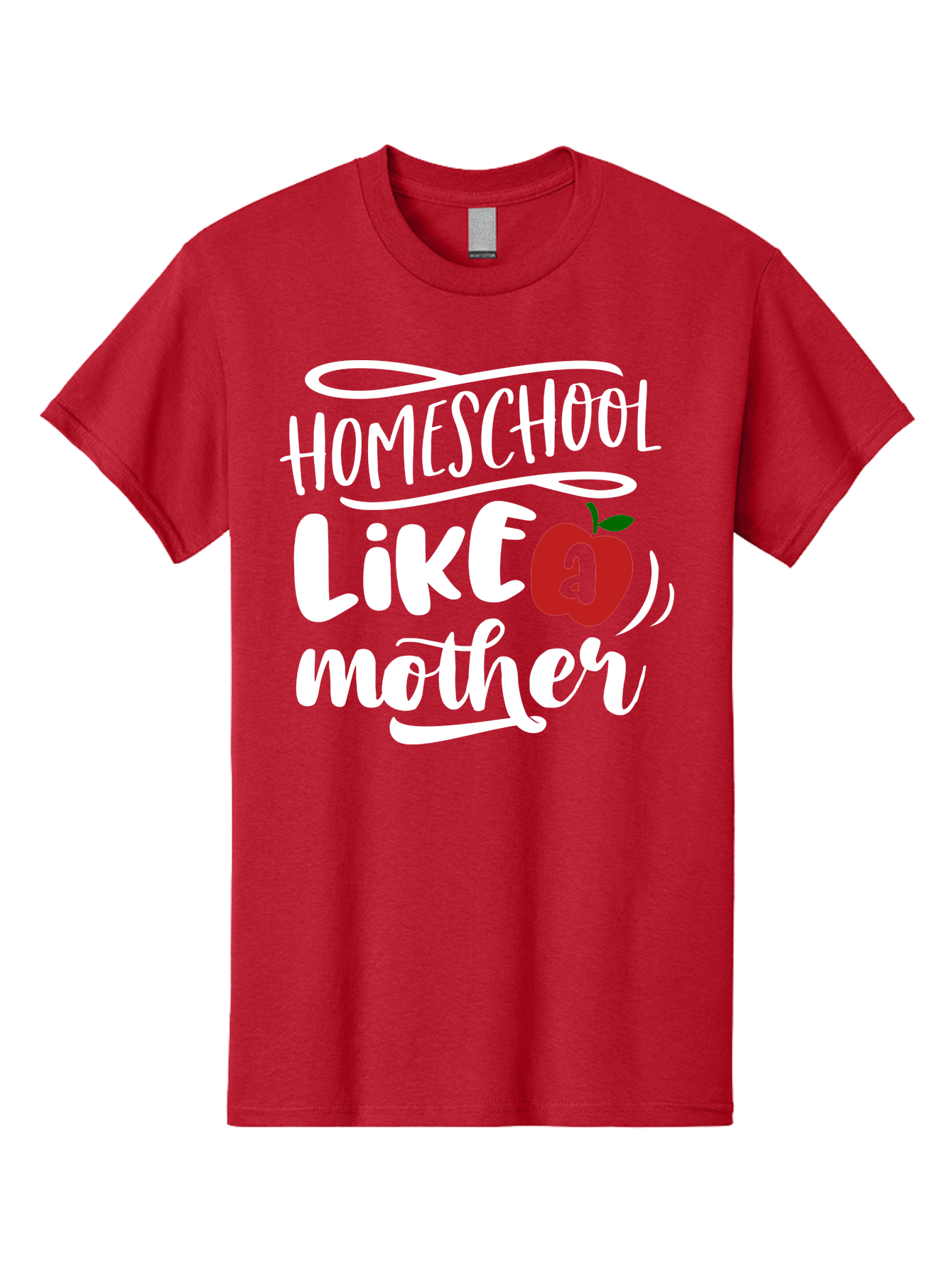 Homeschool-Like-Mother Men'S Graphic Tee, 100% Cotton, Comfortable Casual Summer Wear, Machine Washable, Homeschool, Homeschooling, Motherhood, Apple Symbol, Education, Learning, Parenting, Family, Inspirational Quote, Motivational Phrase Aab363 21