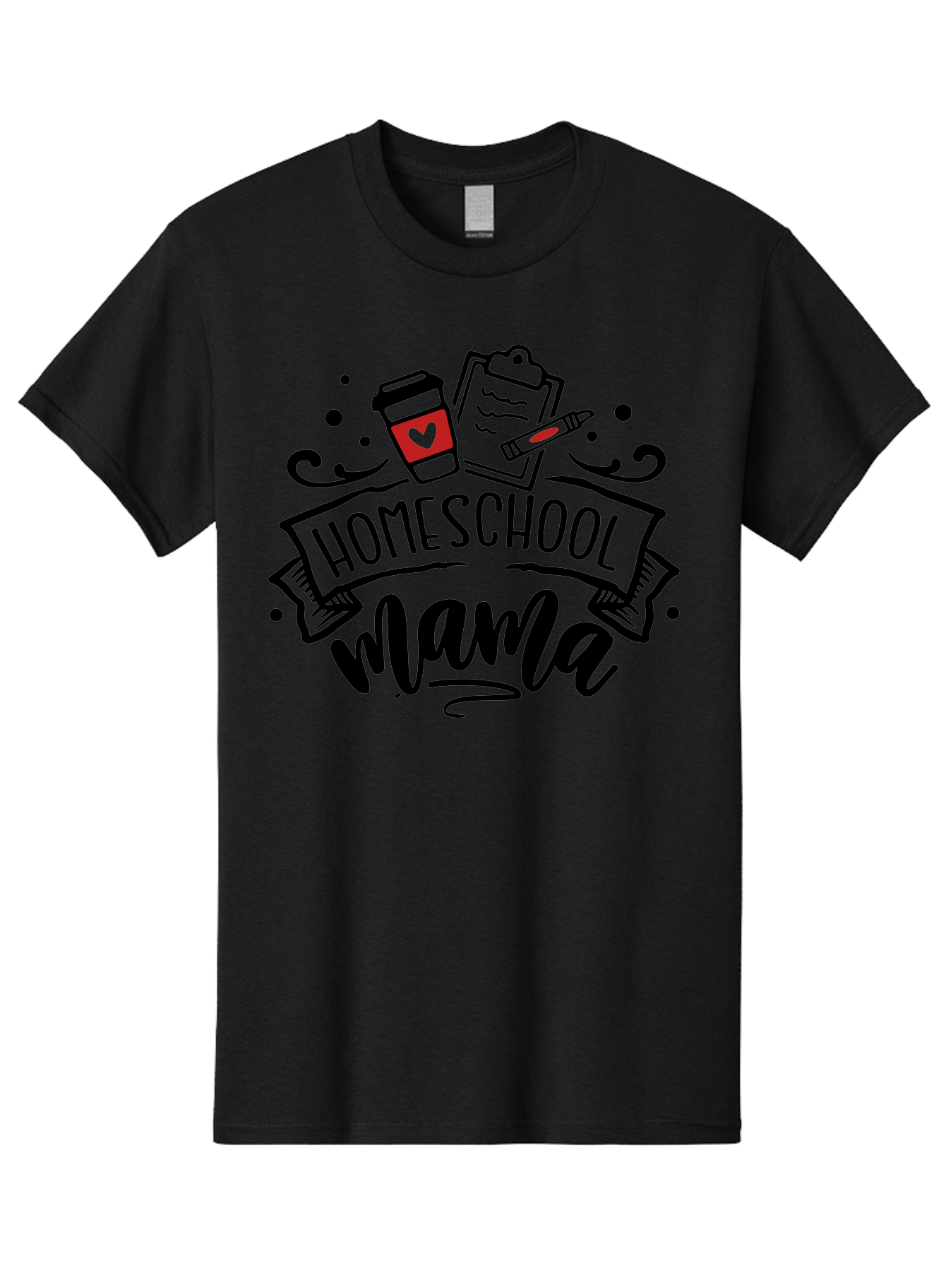 Homeschool-Mama-3 Men'S Graphic Tee, 100% Cotton, Comfortable Casual Summer Wear, Machine Washable, Homeschool Mama, Coffee Cup, Clipboard, Pencil, Homeschooling Resources, Education At Home, Motherhood, Learning Together, Coffee For Moms Aab366 23