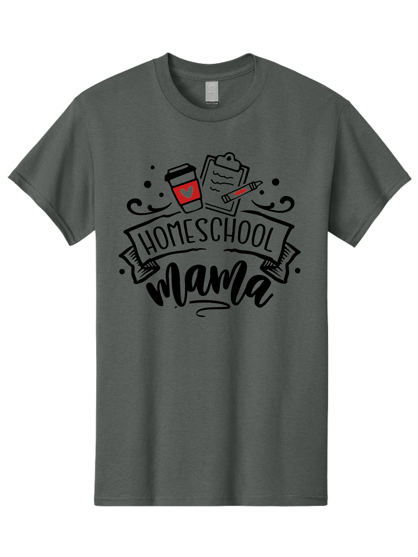 Homeschool-Mama-3 Men'S Graphic Tee, 100% Cotton, Comfortable Casual Summer Wear, Machine Washable, Homeschool Mama, Coffee Cup, Clipboard, Pencil, Homeschooling Resources, Education At Home, Motherhood, Learning Together, Coffee For Moms Aab366 21
