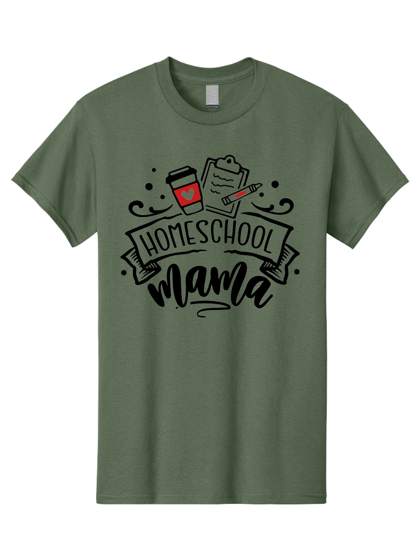 Homeschool-Mama-3 Men'S Graphic Tee, 100% Cotton, Comfortable Casual Summer Wear, Machine Washable, Homeschool Mama, Coffee Cup, Clipboard, Pencil, Homeschooling Resources, Education At Home, Motherhood, Learning Together, Coffee For Moms Aab366 5
