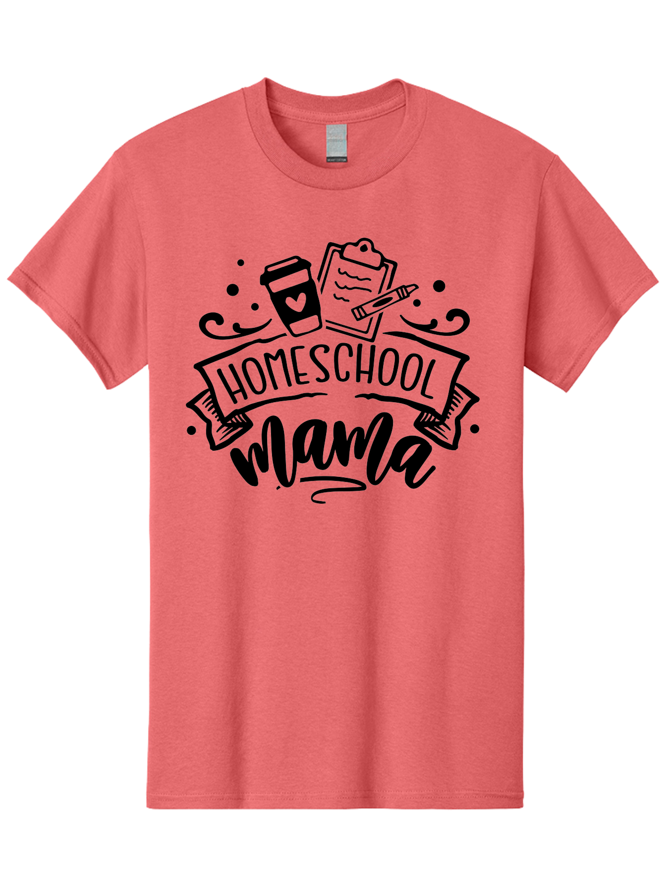 Homeschool-Mama Men'S Graphic Tee, 100% Cotton, Comfortable Casual Summer Wear, Machine Washable, Homeschool Mama, Coffee Cup, Clipboard, Pencil, Educational Tools, Home Education, Mom Life, Parenting, Learning, Teaching Aab367 29