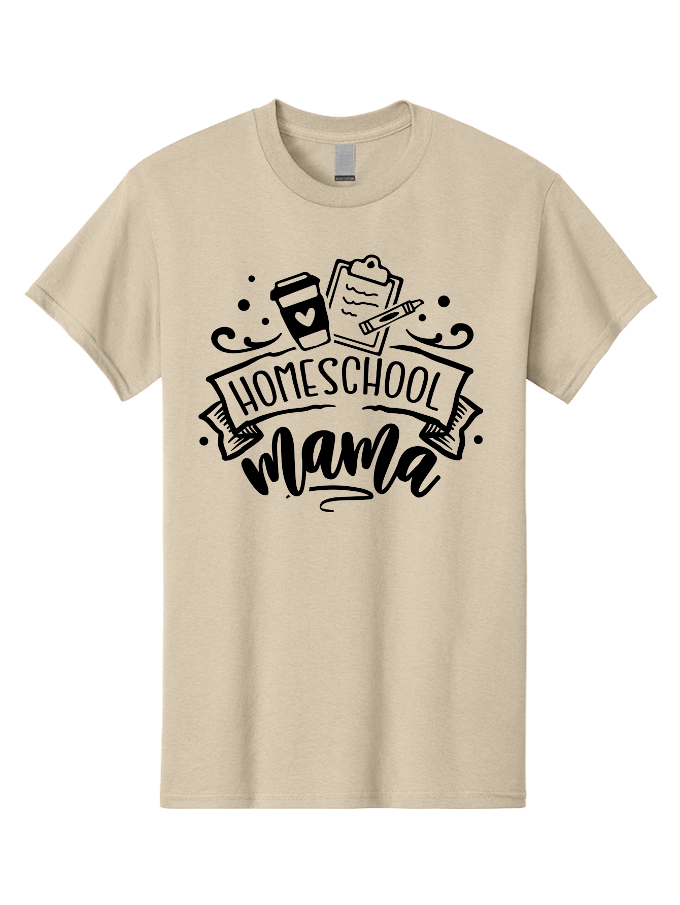 Homeschool-Mama Men'S Graphic Tee, 100% Cotton, Comfortable Casual Summer Wear, Machine Washable, Homeschool Mama, Coffee Cup, Clipboard, Pencil, Educational Tools, Home Education, Mom Life, Parenting, Learning, Teaching Aab367 27