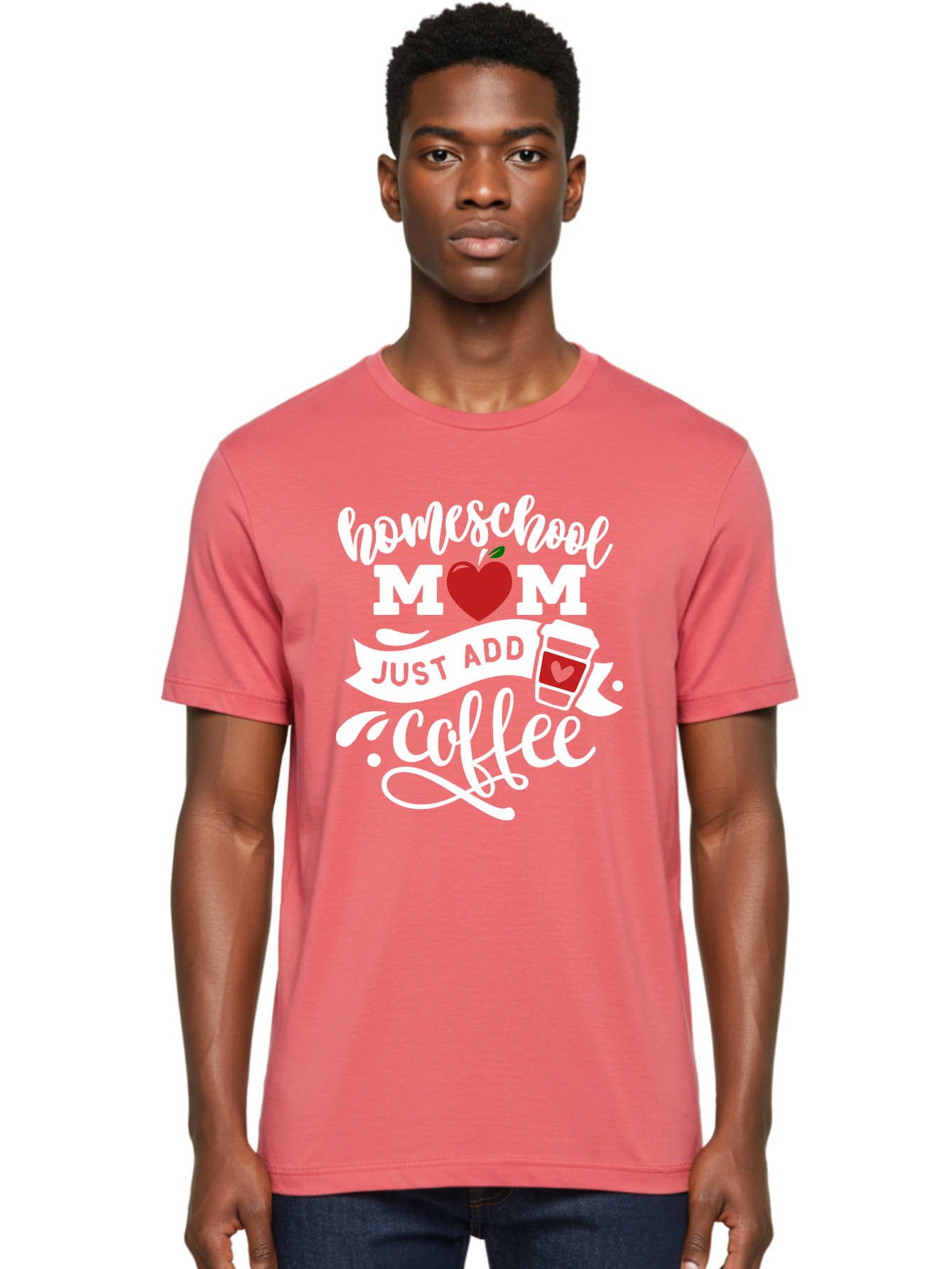 Homeschool-Mom-2 Men'S Graphic Tee, 100% Cotton, Comfortable Casual Summer Wear, Machine Washable, Homeschool Mom Quote, Funny Mom Quote, Coffee Cup Design, Mom Life, Homeschooling, Mom Humor, Parent Teacher, Coffee Lover Aab369 14