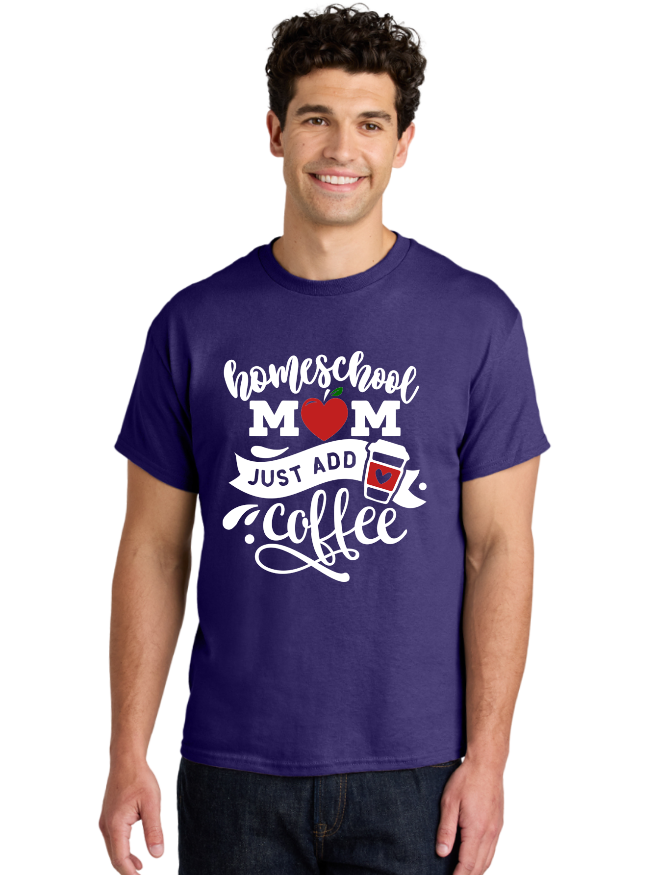 Homeschool-Mom-2 Men'S Graphic Tee, 100% Cotton, Comfortable Casual Summer Wear, Machine Washable, Homeschool Mom Quote, Funny Mom Quote, Coffee Cup Design, Mom Life, Homeschooling, Mom Humor, Parent Teacher, Coffee Lover Aab369 22