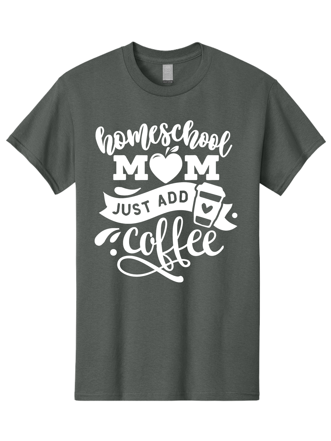 Homeschool-Mom-Just-Add-Coffee-1 Men'S Graphic Tee, 100% Cotton, Comfortable Casual Summer Wear, Machine Washable, Homeschool Mom, Coffee Lover, Mom Life, Coffee Mom, Funny Quote, Homeschooling, Mom Humor, Coffee Culture, Inspirational Quote Aab370 27