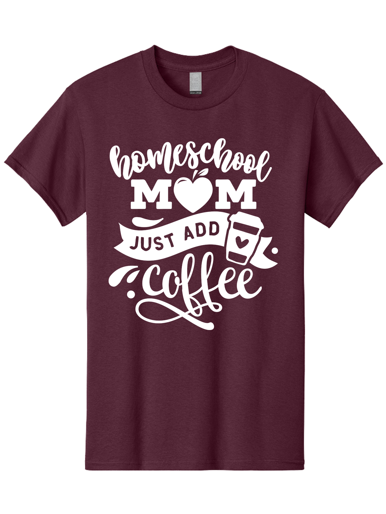 Homeschool-Mom-Just-Add-Coffee-1 Men'S Graphic Tee, 100% Cotton, Comfortable Casual Summer Wear, Machine Washable, Homeschool Mom, Coffee Lover, Mom Life, Coffee Mom, Funny Quote, Homeschooling, Mom Humor, Coffee Culture, Inspirational Quote Aab370 3