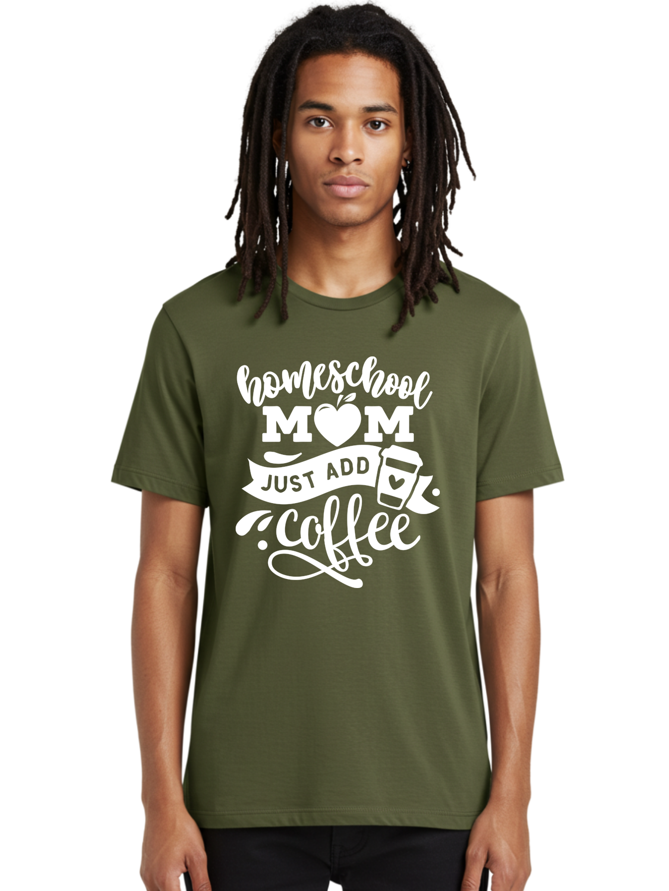 Homeschool-Mom-Just-Add-Coffee-1 Men'S Graphic Tee, 100% Cotton, Comfortable Casual Summer Wear, Machine Washable, Homeschool Mom, Coffee Lover, Mom Life, Coffee Mom, Funny Quote, Homeschooling, Mom Humor, Coffee Culture, Inspirational Quote Aab370 8