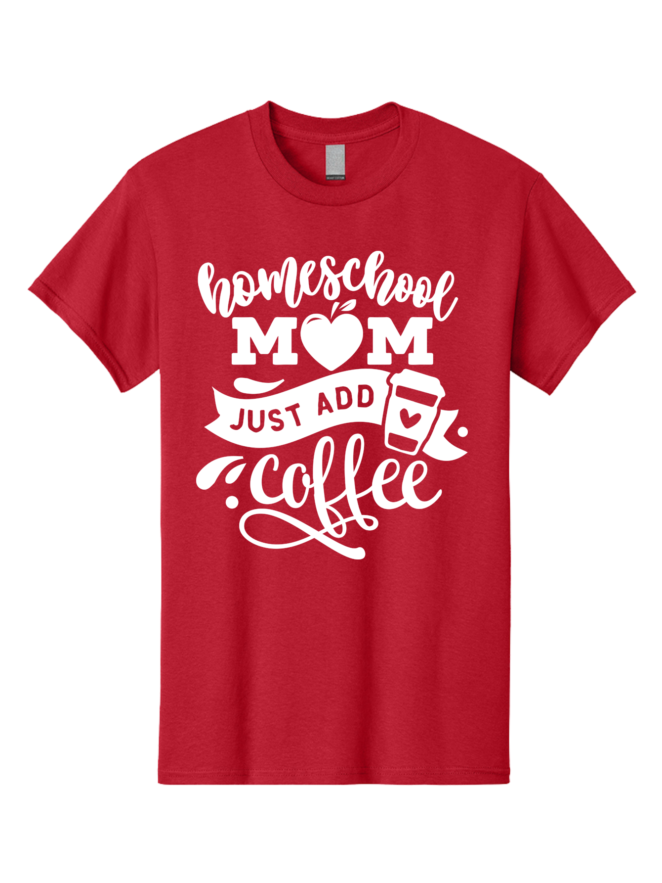 Homeschool-Mom-Just-Add-Coffee-1 Men'S Graphic Tee, 100% Cotton, Comfortable Casual Summer Wear, Machine Washable, Homeschool Mom, Coffee Lover, Mom Life, Coffee Mom, Funny Quote, Homeschooling, Mom Humor, Coffee Culture, Inspirational Quote Aab370 19