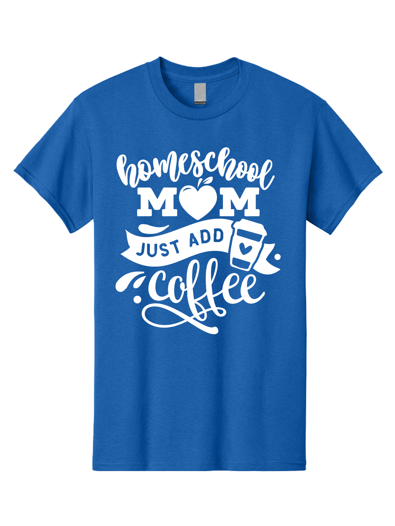 Homeschool-Mom-Just-Add-Coffee-1 Men'S Graphic Tee, 100% Cotton, Comfortable Casual Summer Wear, Machine Washable, Homeschool Mom, Coffee Lover, Mom Life, Coffee Mom, Funny Quote, Homeschooling, Mom Humor, Coffee Culture, Inspirational Quote Aab370 5