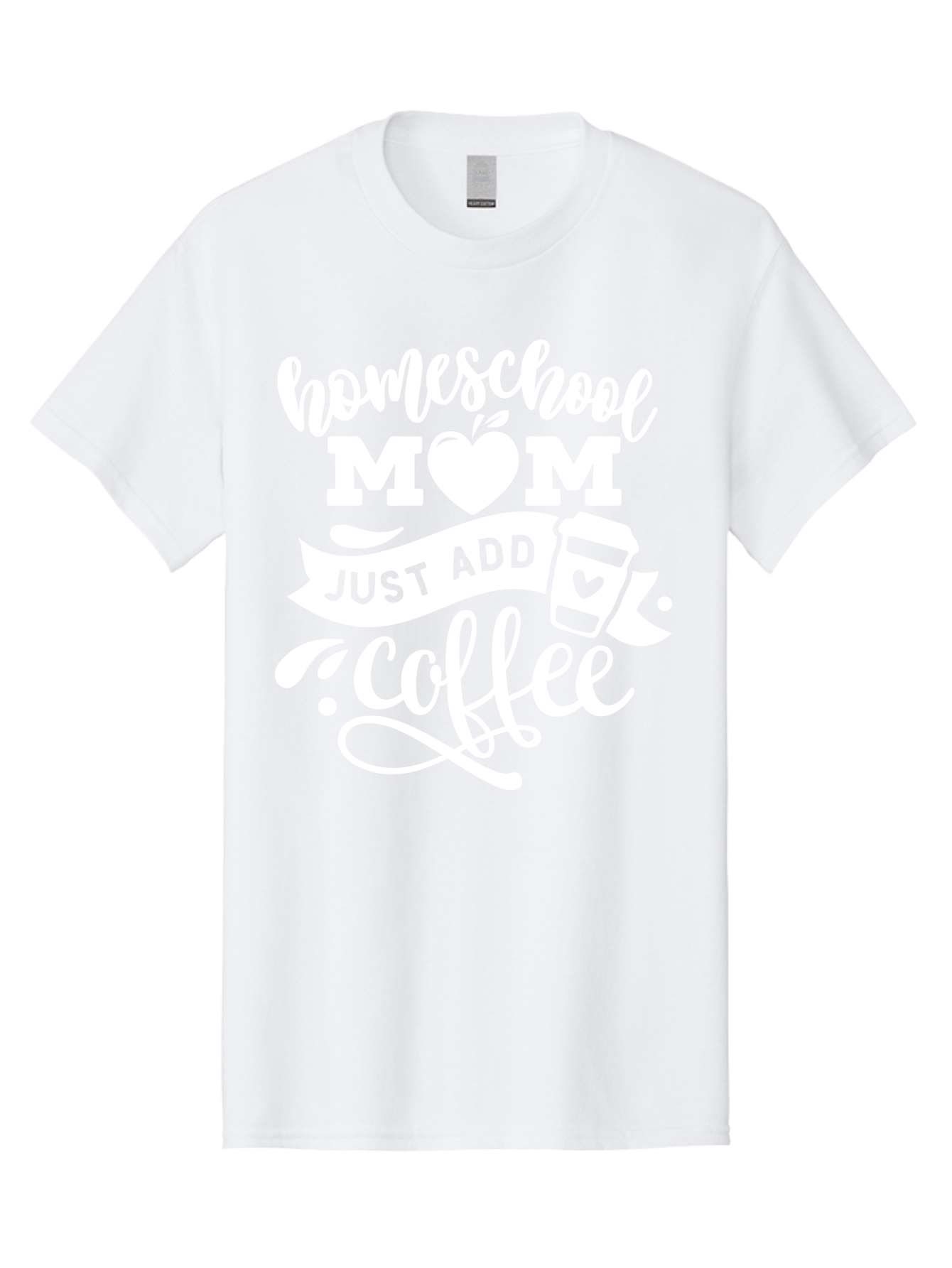 Homeschool-Mom-Just-Add-Coffee-1 Men'S Graphic Tee, 100% Cotton, Comfortable Casual Summer Wear, Machine Washable, Homeschool Mom, Coffee Lover, Mom Life, Coffee Mom, Funny Quote, Homeschooling, Mom Humor, Coffee Culture, Inspirational Quote Aab370 1