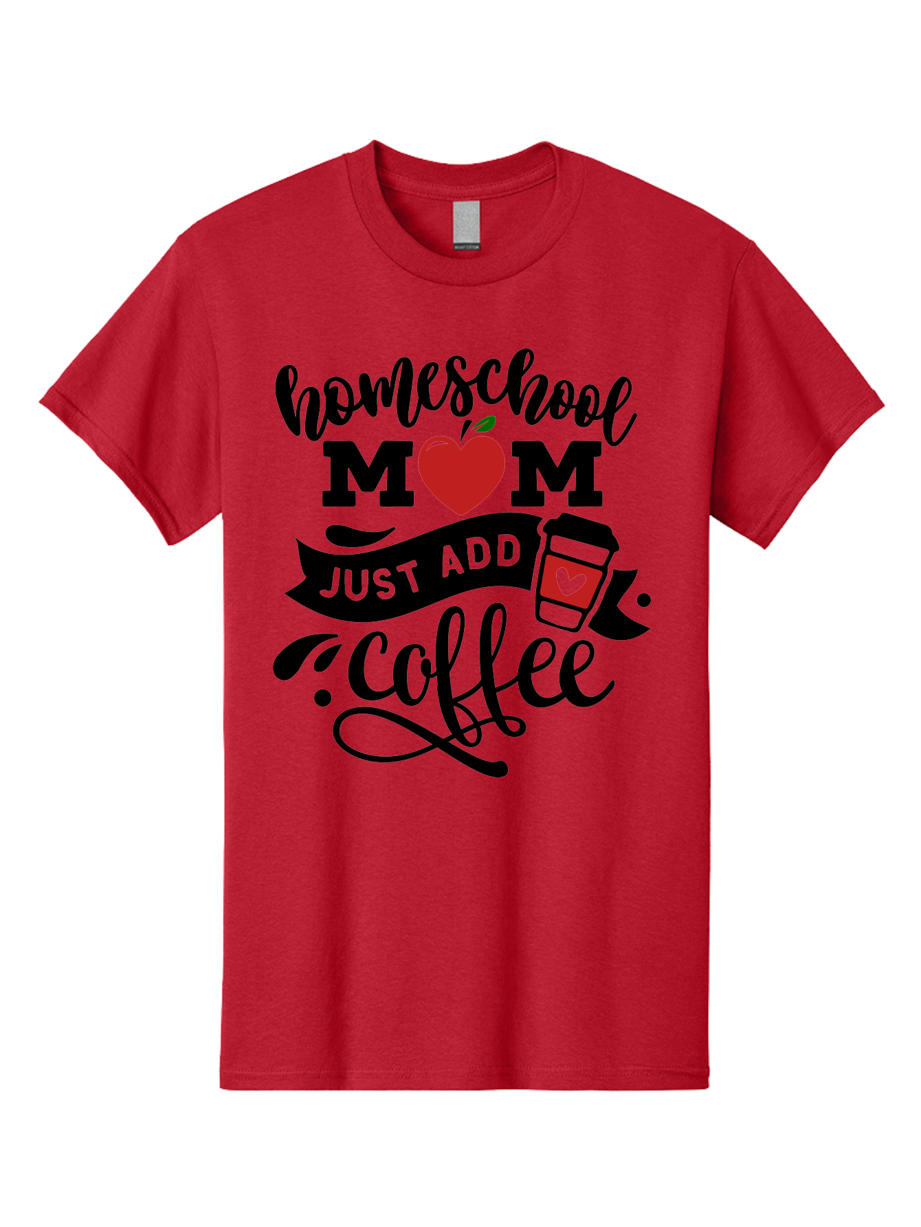 Homeschool-Mom-Just-Add-Coffee-2 Men'S Graphic Tee, 100% Cotton, Comfortable Casual Summer Wear, Machine Washable, Homeschool Mom, Coffee Lover, Motherhood, Homeschooling, Mom Life, Coffee Addiction, Funny Quote, Motherhood Quote, Love Heart, Aab371 29