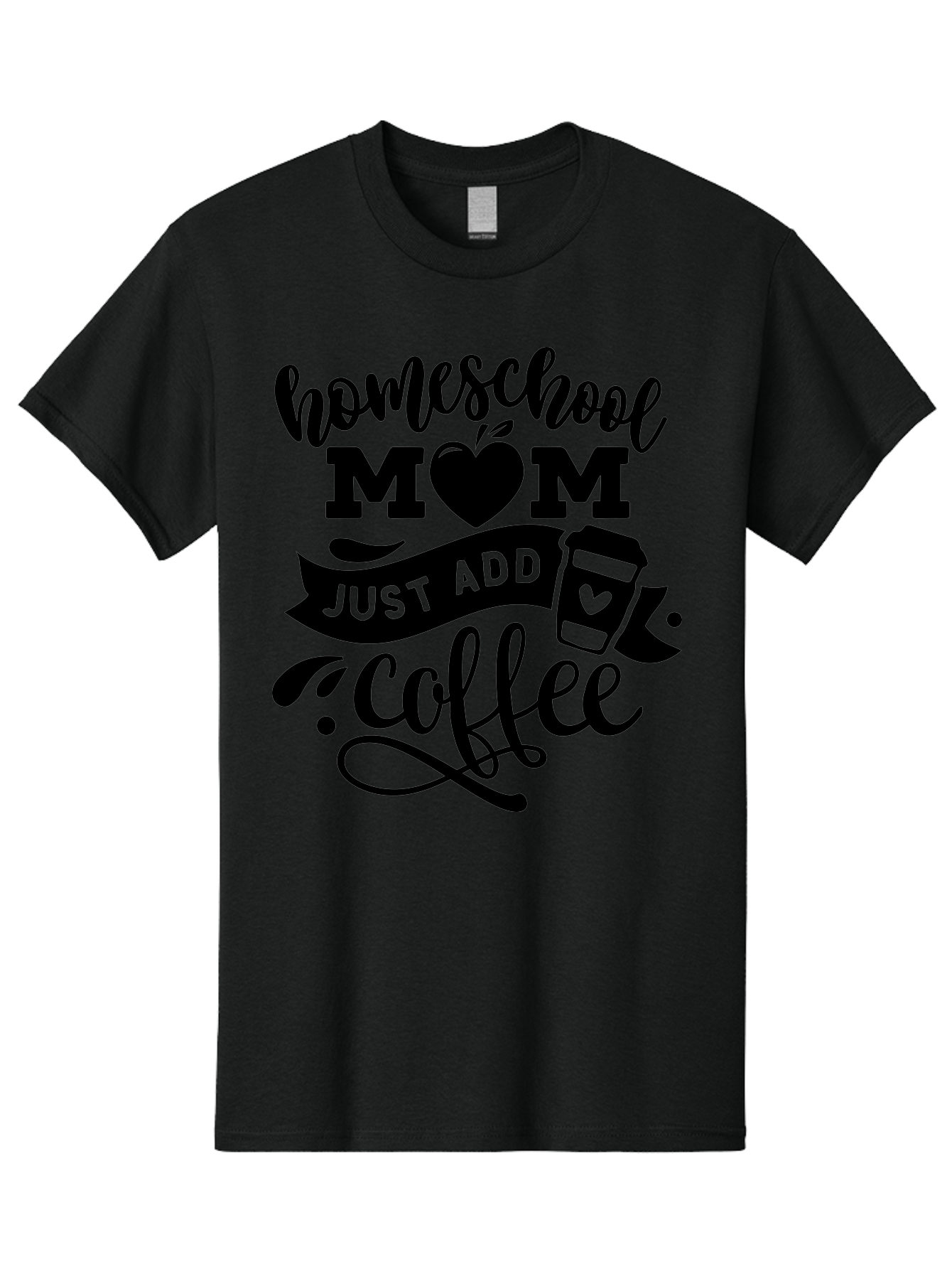 Homeschool-Mom-Just-Add-Coffee Men'S Graphic Tee, 100% Cotton, Comfortable Casual Summer Wear, Machine Washable, Homeschool Mom, Coffee Lover, Mom Life, Homeschooling, Parenting, Mom Humor, Coffee Addict, Motherhood Aab372 3