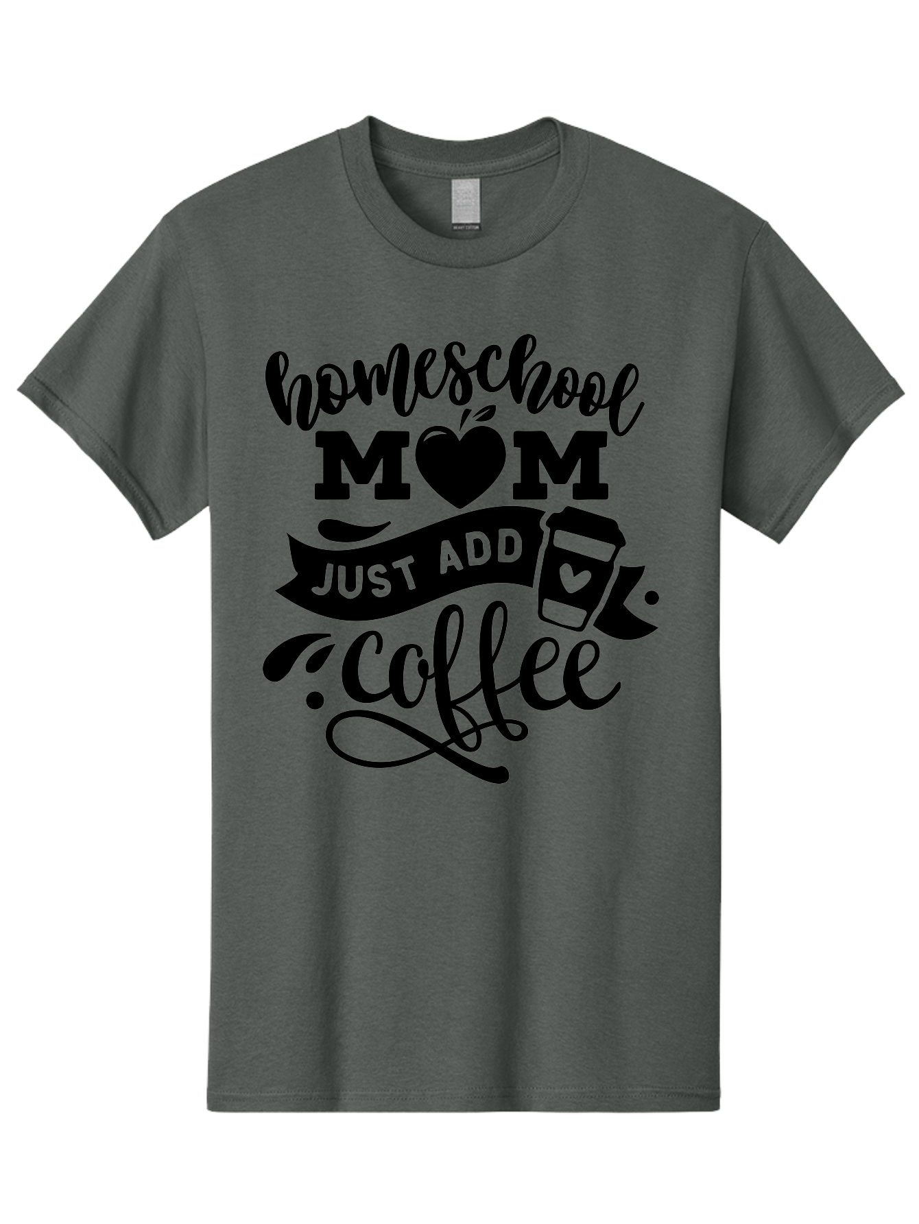 Homeschool-Mom-Just-Add-Coffee Men'S Graphic Tee, 100% Cotton, Comfortable Casual Summer Wear, Machine Washable, Homeschool Mom, Coffee Lover, Mom Life, Homeschooling, Parenting, Mom Humor, Coffee Addict, Motherhood Aab372 13