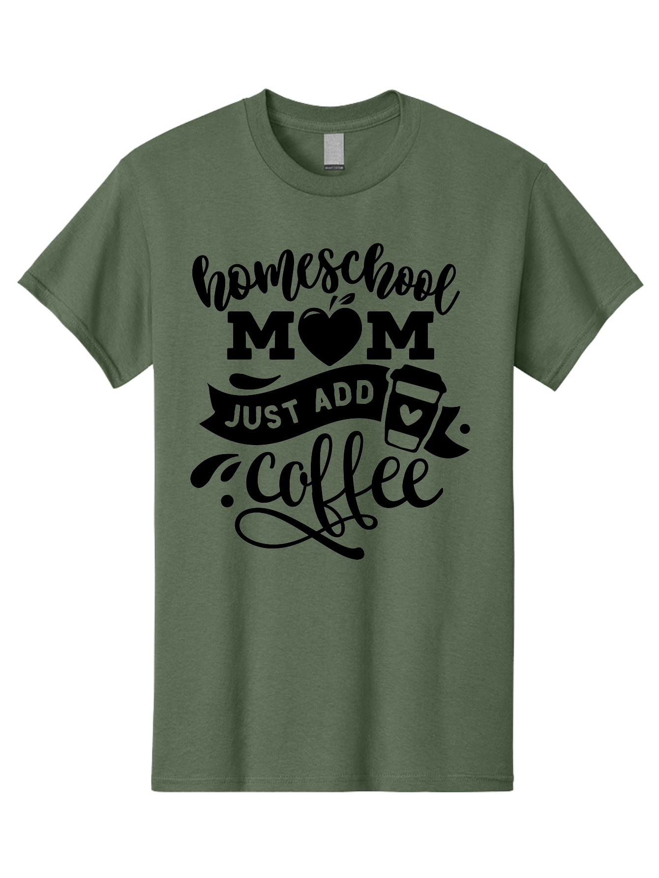 Homeschool-Mom-Just-Add-Coffee Men'S Graphic Tee, 100% Cotton, Comfortable Casual Summer Wear, Machine Washable, Homeschool Mom, Coffee Lover, Mom Life, Homeschooling, Parenting, Mom Humor, Coffee Addict, Motherhood Aab372 21