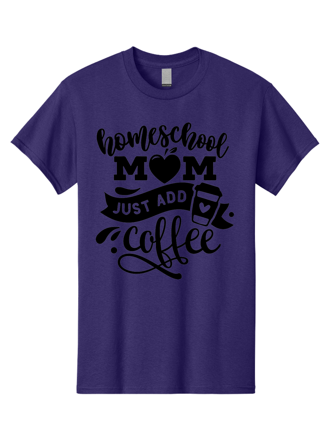 Homeschool-Mom-Just-Add-Coffee Men'S Graphic Tee, 100% Cotton, Comfortable Casual Summer Wear, Machine Washable, Homeschool Mom, Coffee Lover, Mom Life, Homeschooling, Parenting, Mom Humor, Coffee Addict, Motherhood Aab372 7