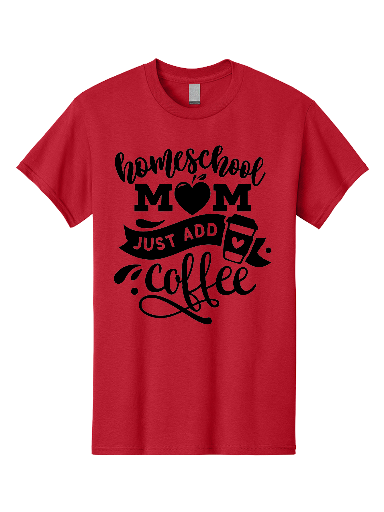 Homeschool-Mom-Just-Add-Coffee Men'S Graphic Tee, 100% Cotton, Comfortable Casual Summer Wear, Machine Washable, Homeschool Mom, Coffee Lover, Mom Life, Homeschooling, Parenting, Mom Humor, Coffee Addict, Motherhood Aab372 27