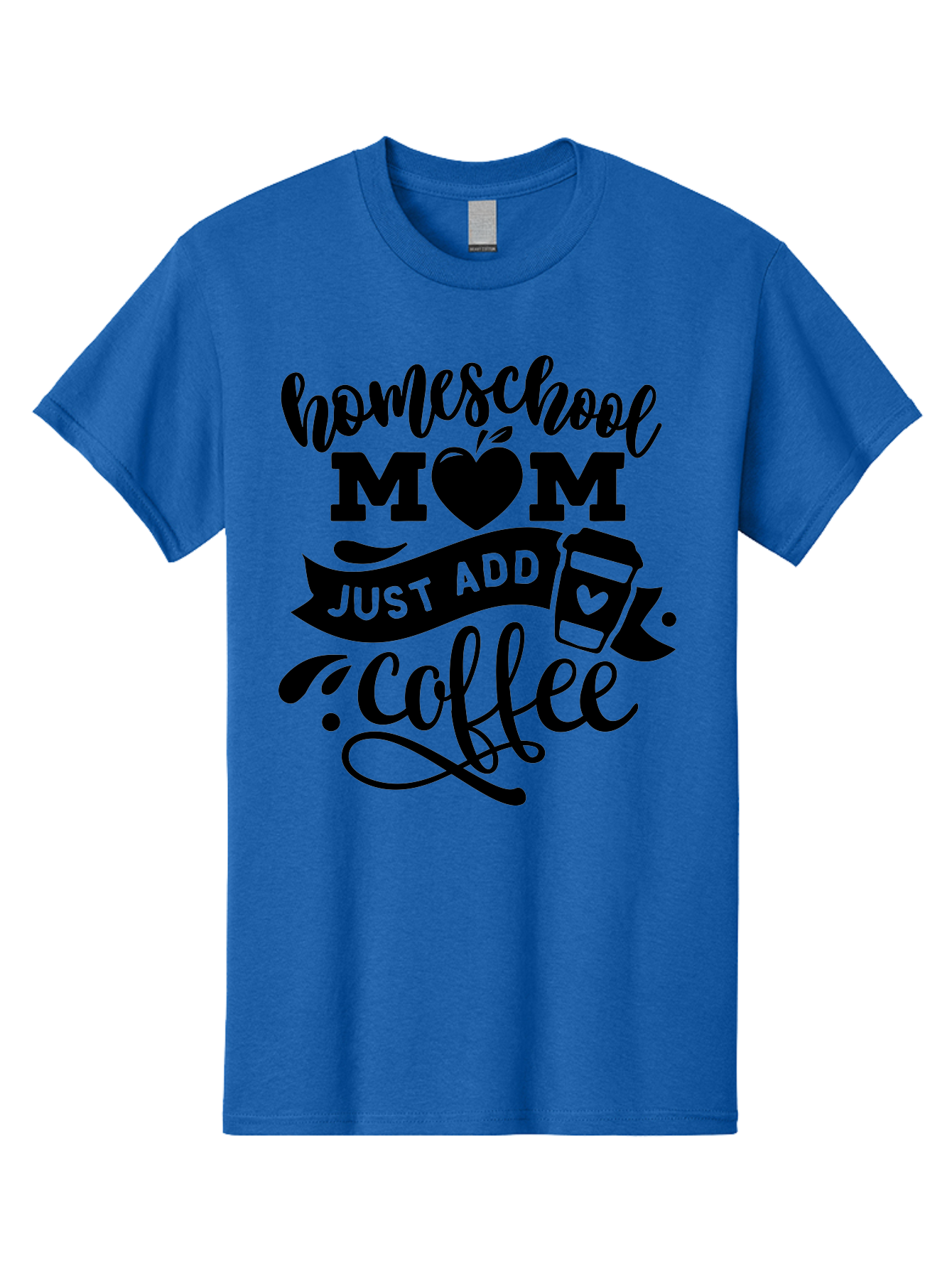 Homeschool-Mom-Just-Add-Coffee Men'S Graphic Tee, 100% Cotton, Comfortable Casual Summer Wear, Machine Washable, Homeschool Mom, Coffee Lover, Mom Life, Homeschooling, Parenting, Mom Humor, Coffee Addict, Motherhood Aab372 1