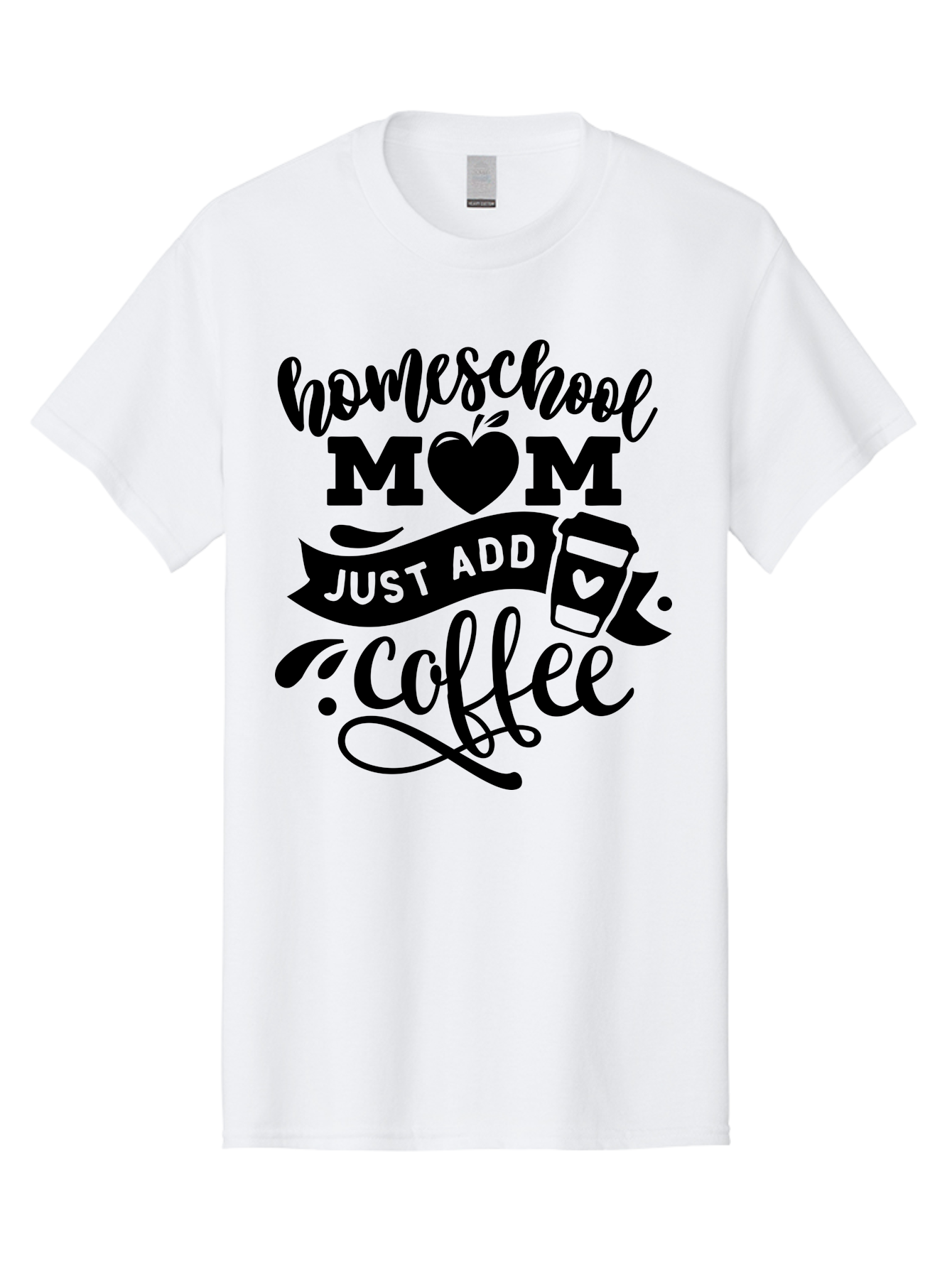 Homeschool-Mom-Just-Add-Coffee Men'S Graphic Tee, 100% Cotton, Comfortable Casual Summer Wear, Machine Washable, Homeschool Mom, Coffee Lover, Mom Life, Homeschooling, Parenting, Mom Humor, Coffee Addict, Motherhood Aab372 5