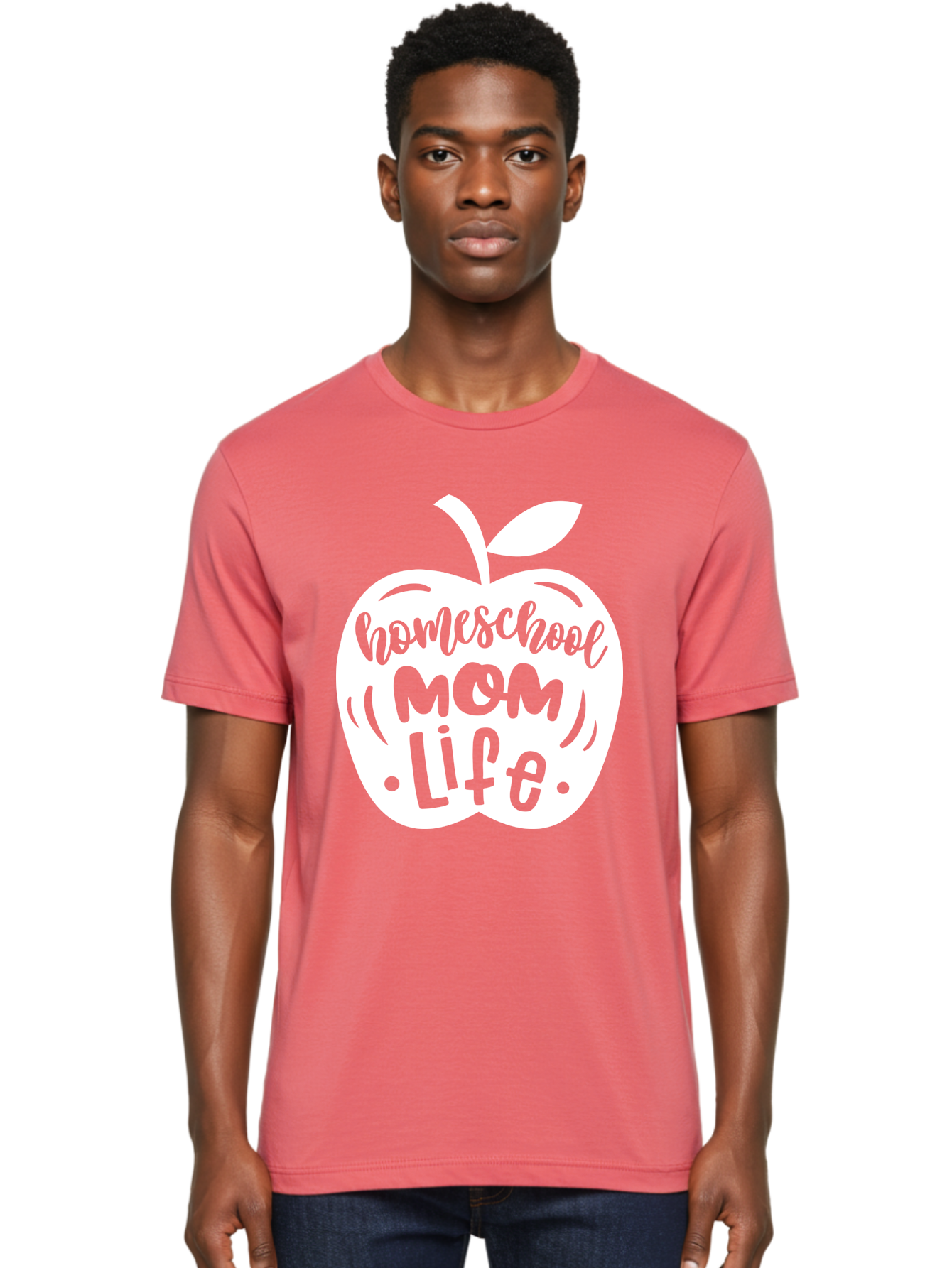 Homeschool-Mom-Life-1 Men'S Graphic Tee, 100% Cotton, Comfortable Casual Summer Wear, Machine Washable, Homeschool Mom Life, Apple Graphic, Homeschooling, Mom Life, Education, Parenting, Teaching, Learning, Green Apple Aab373 8
