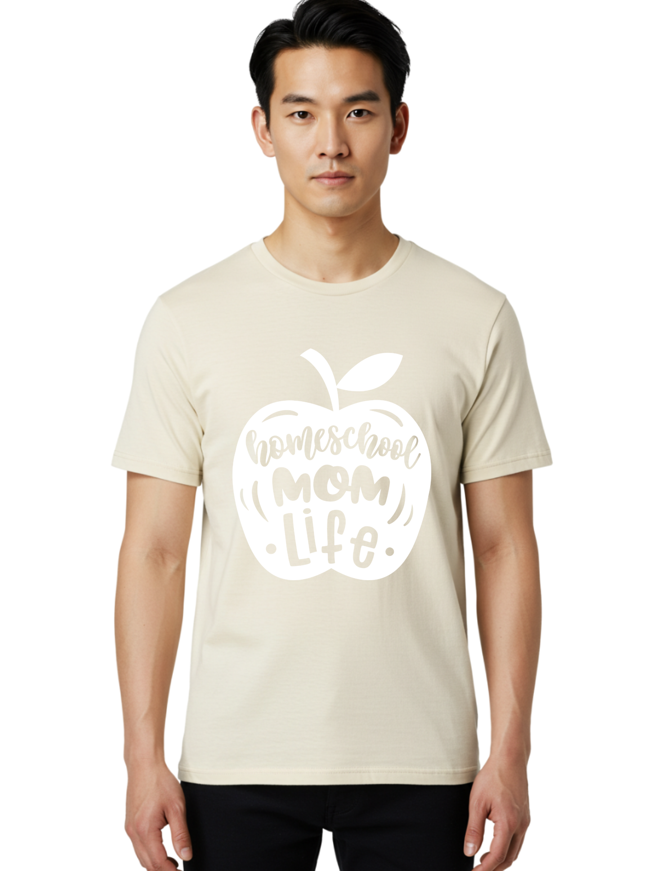 Homeschool-Mom-Life-1 Men'S Graphic Tee, 100% Cotton, Comfortable Casual Summer Wear, Machine Washable, Homeschool Mom Life, Apple Graphic, Homeschooling, Mom Life, Education, Parenting, Teaching, Learning, Green Apple Aab373 28