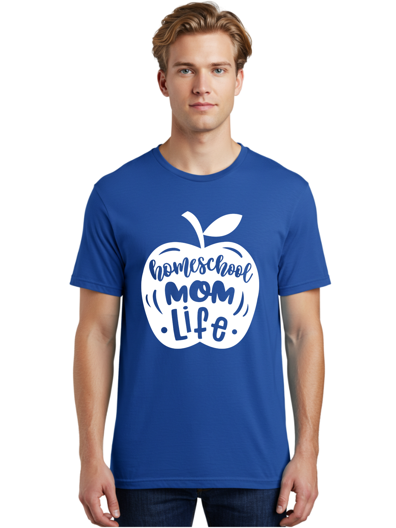 Homeschool-Mom-Life-1 Men'S Graphic Tee, 100% Cotton, Comfortable Casual Summer Wear, Machine Washable, Homeschool Mom Life, Apple Graphic, Homeschooling, Mom Life, Education, Parenting, Teaching, Learning, Green Apple Aab373 12
