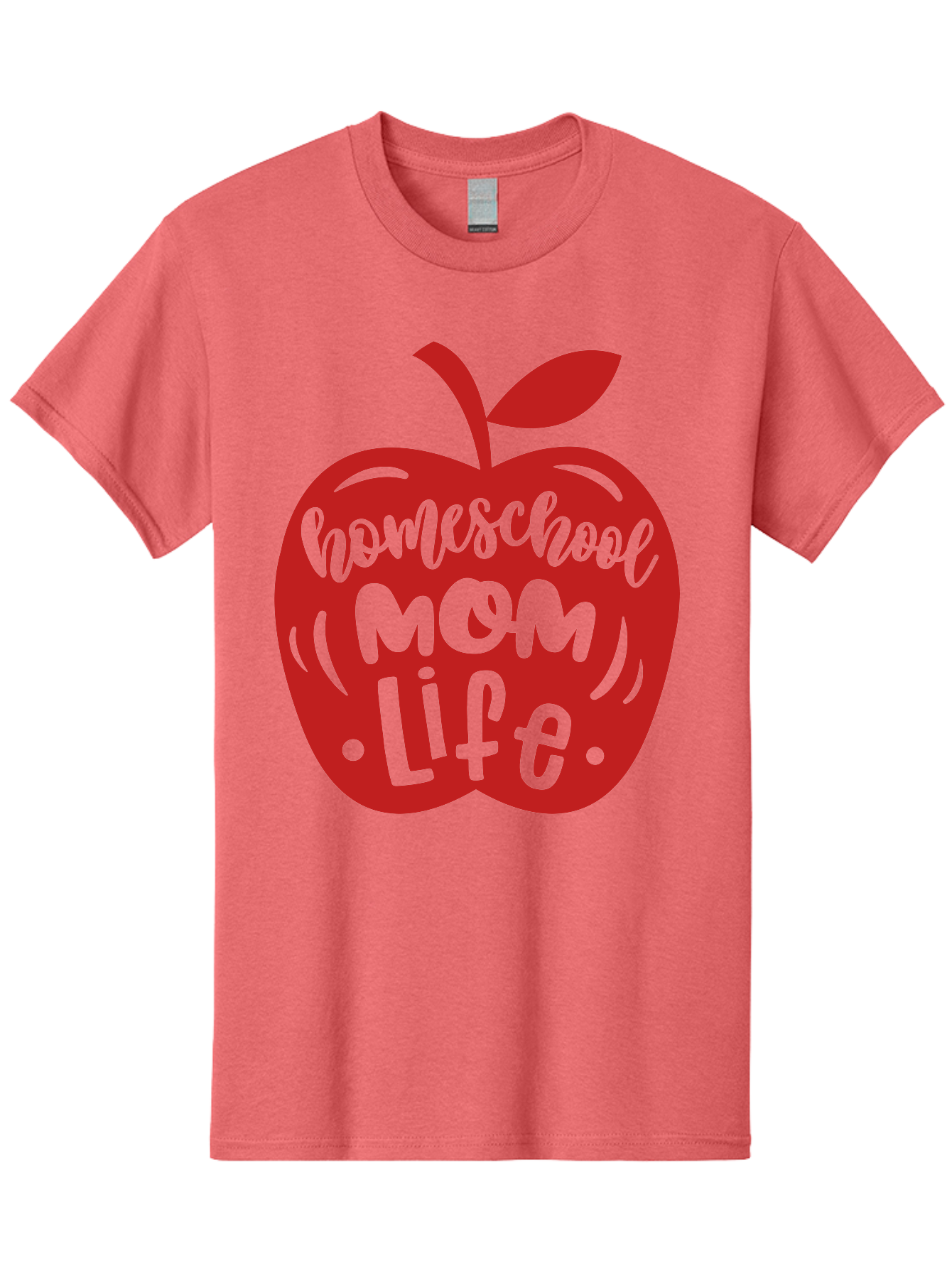 Homeschool-Mom-Life-2 Men'S Graphic Tee, 100% Cotton, Comfortable Casual Summer Wear, Machine Washable, Homeschool Mom Life, Apple Graphic, Red Apple, Green Text, Mom Life, Homeschooling, Parenting, Education, Learning At Home Aab374 17