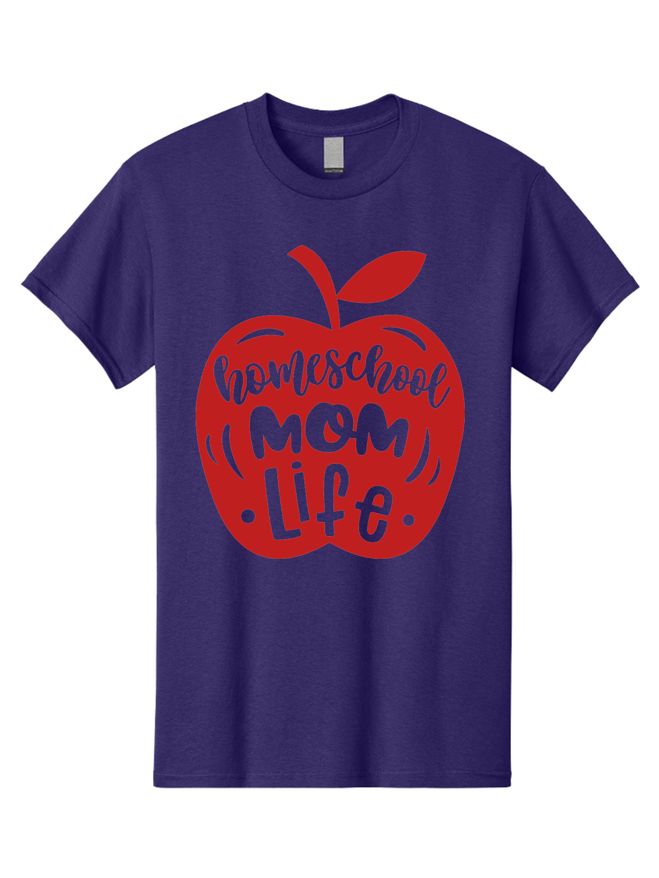 Homeschool-Mom-Life-2 Men'S Graphic Tee, 100% Cotton, Comfortable Casual Summer Wear, Machine Washable, Homeschool Mom Life, Apple Graphic, Red Apple, Green Text, Mom Life, Homeschooling, Parenting, Education, Learning At Home Aab374 11