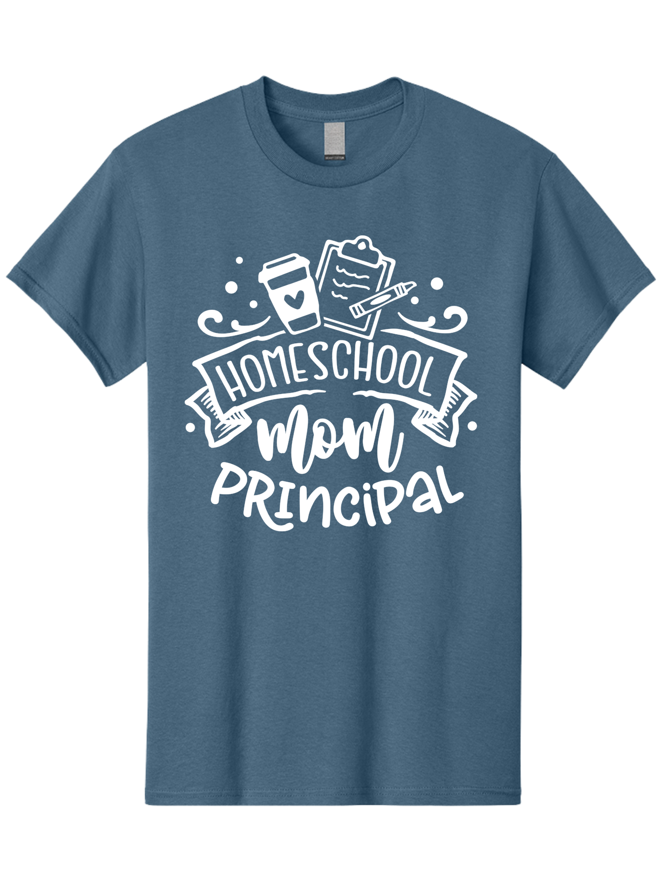 Homeschool-Mom-Principal-2 Men'S Graphic Tee, 100% Cotton, Comfortable Casual Summer Wear, Machine Washable, Homeschool Mom, Principal, Education, Homeschooling, Mom Life, Coffee Lover, Learning, Teaching, Parenting, Family, Kids, Aab377 3