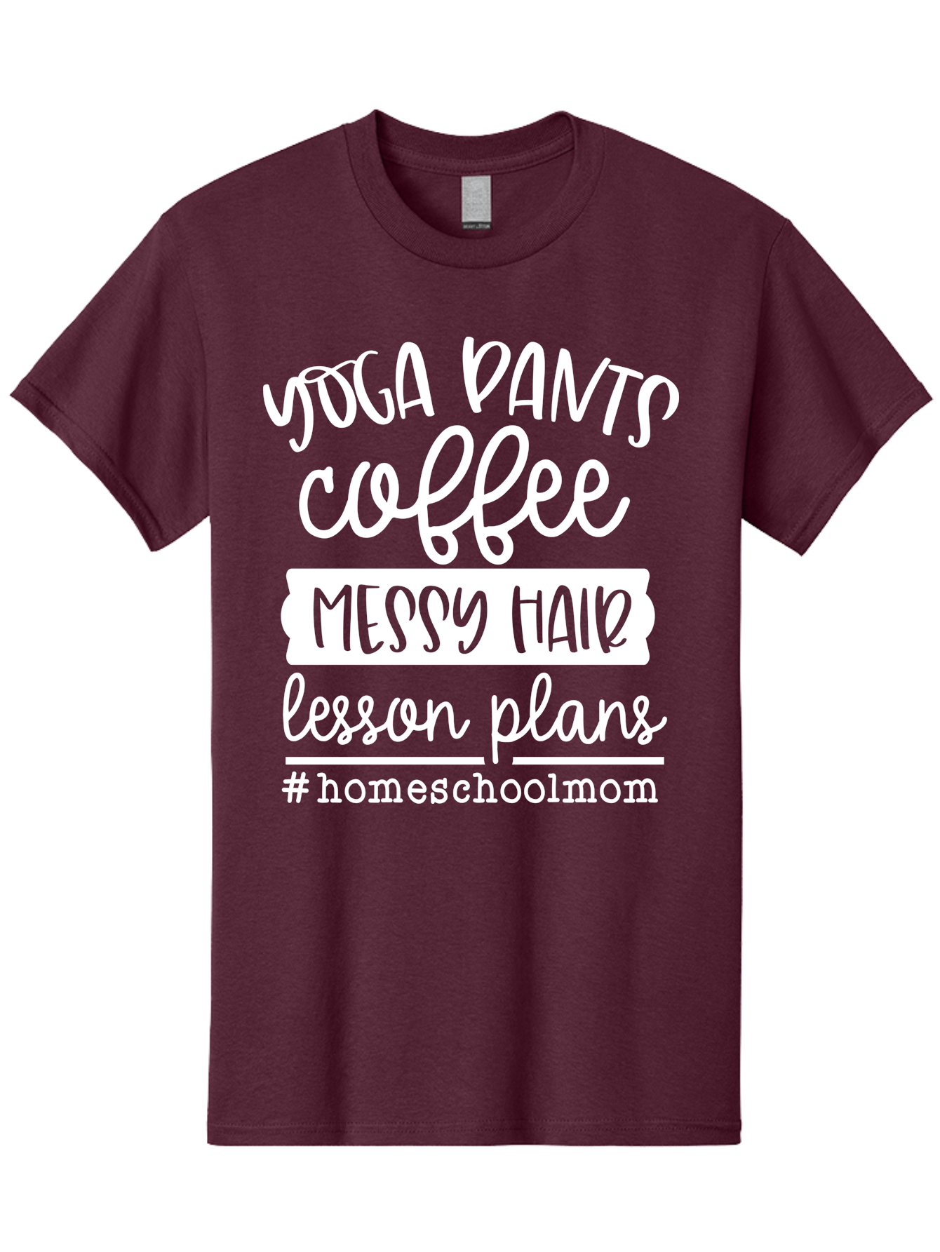 Homeschool-Mom Men'S Graphic Tee, 100% Cotton, Comfortable Casual Summer Wear, Machine Washable, Homeschool Mom, Yoga Pants, Coffee Fuel, Messy Hair, Lesson Plans, Homeschooling Lifestyle, Mom Life, Homeschool Routine, Coffee Lover Aab384 15