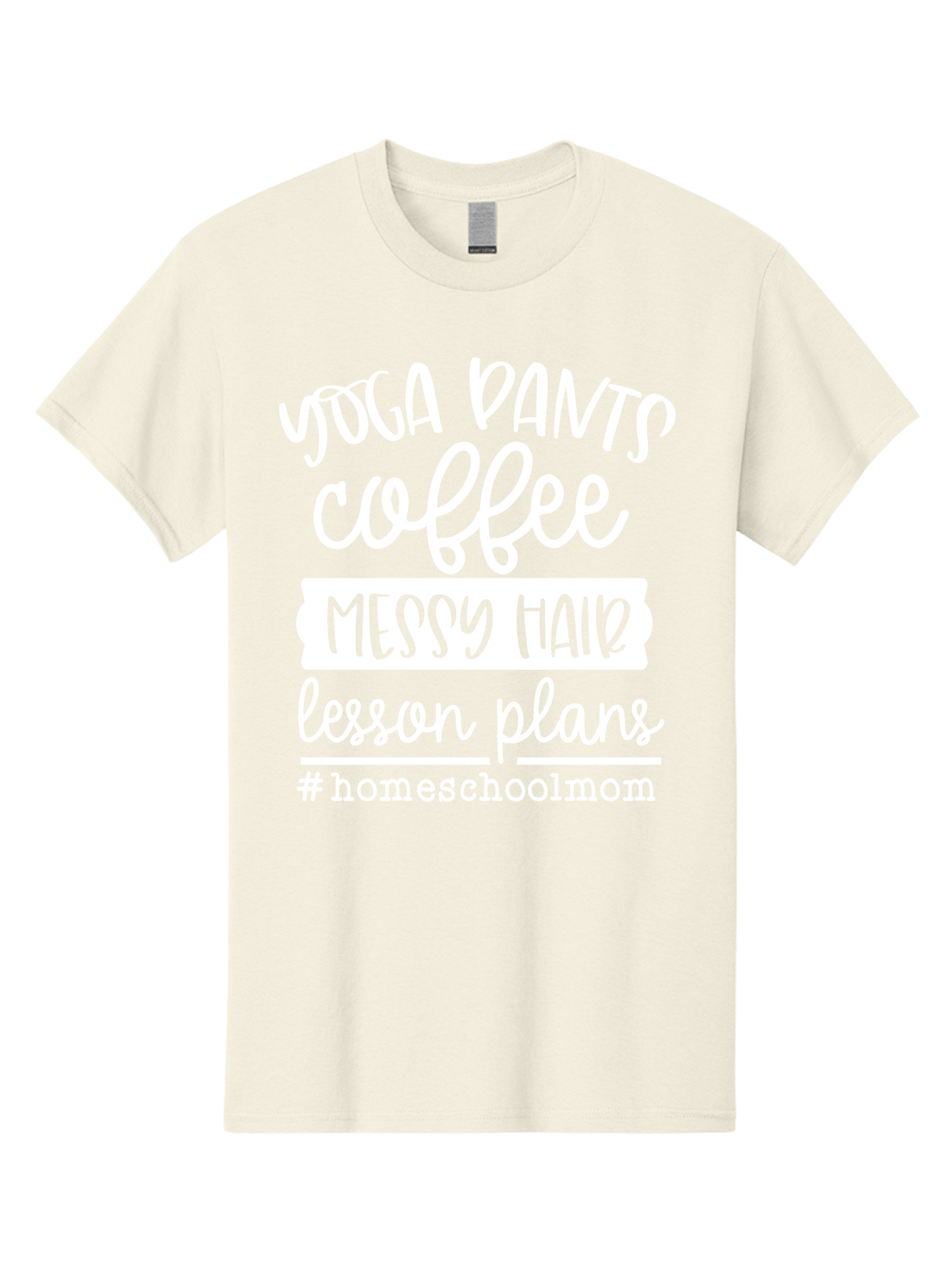 Homeschool-Mom Men'S Graphic Tee, 100% Cotton, Comfortable Casual Summer Wear, Machine Washable, Homeschool Mom, Yoga Pants, Coffee Fuel, Messy Hair, Lesson Plans, Homeschooling Lifestyle, Mom Life, Homeschool Routine, Coffee Lover Aab384 5