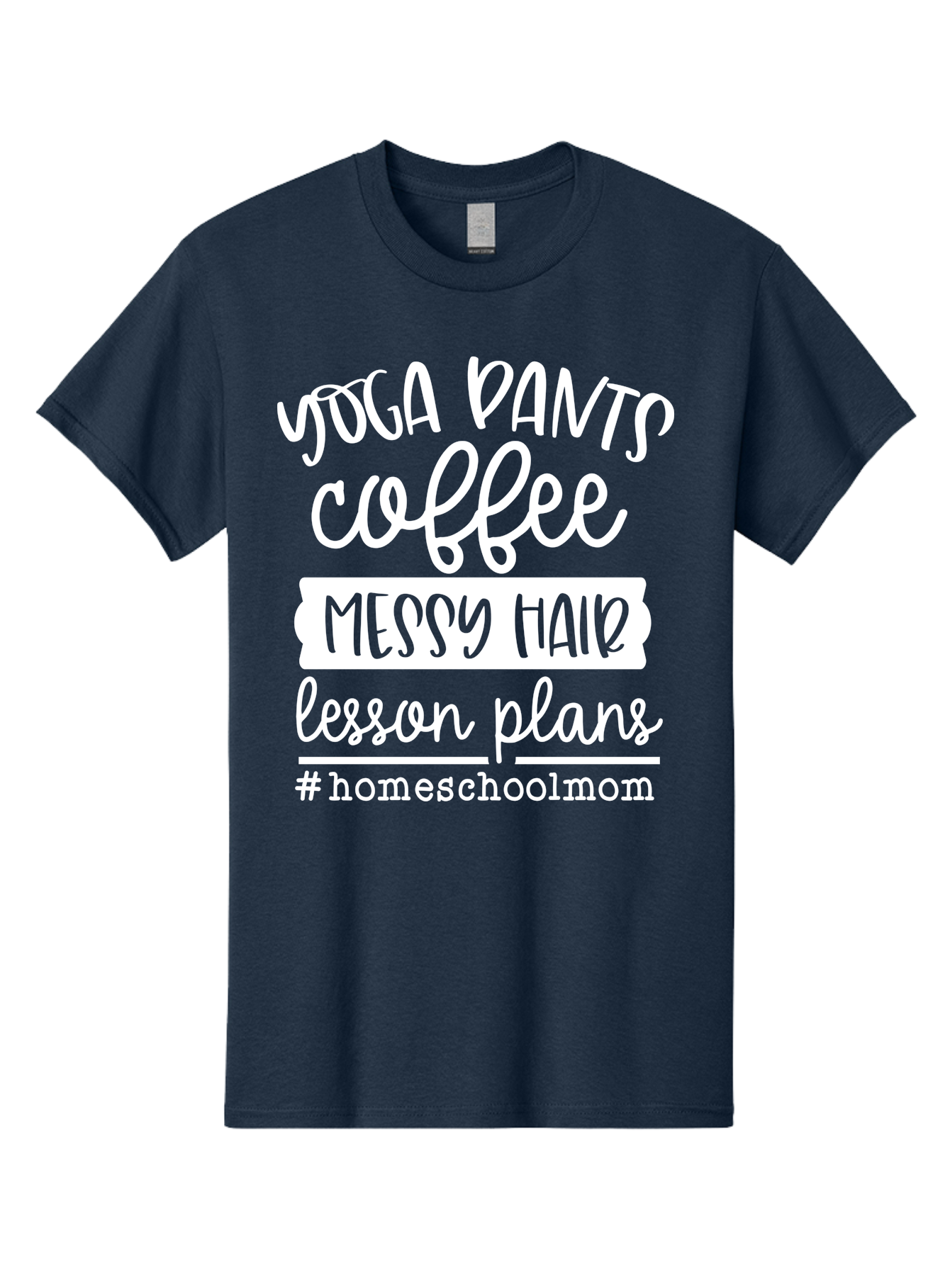 Homeschool-Mom Men'S Graphic Tee, 100% Cotton, Comfortable Casual Summer Wear, Machine Washable, Homeschool Mom, Yoga Pants, Coffee Fuel, Messy Hair, Lesson Plans, Homeschooling Lifestyle, Mom Life, Homeschool Routine, Coffee Lover Aab384 13