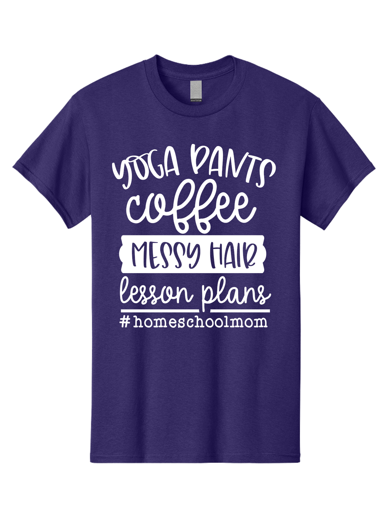 Homeschool-Mom Men'S Graphic Tee, 100% Cotton, Comfortable Casual Summer Wear, Machine Washable, Homeschool Mom, Yoga Pants, Coffee Fuel, Messy Hair, Lesson Plans, Homeschooling Lifestyle, Mom Life, Homeschool Routine, Coffee Lover Aab384 25