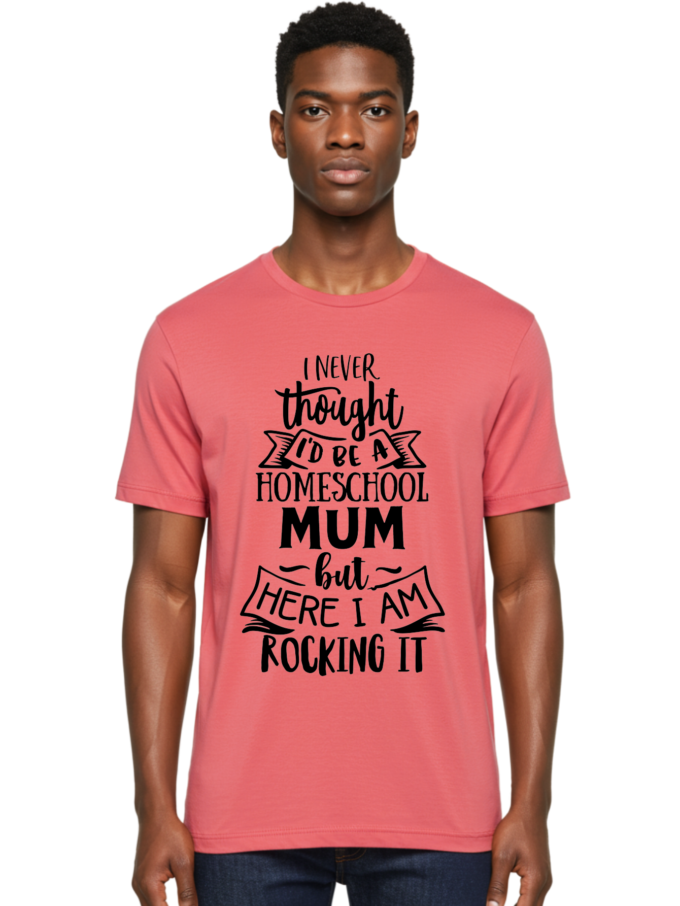 Homeschool-Mum-1 Men'S Graphic Tee, 100% Cotton, Comfortable Casual Summer Wear, Machine Washable, Homeschool Mum Quote, Inspirational Message, Parenting Journey, Homeschooling, Proud Moment, Education, Unconventional Path, Confident, Aab385 4