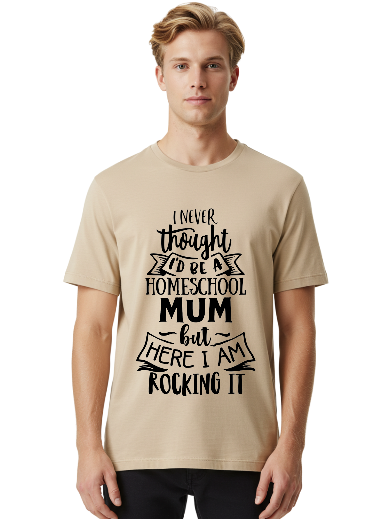 Homeschool-Mum-1 Men'S Graphic Tee, 100% Cotton, Comfortable Casual Summer Wear, Machine Washable, Homeschool Mum Quote, Inspirational Message, Parenting Journey, Homeschooling, Proud Moment, Education, Unconventional Path, Confident, Aab385 6