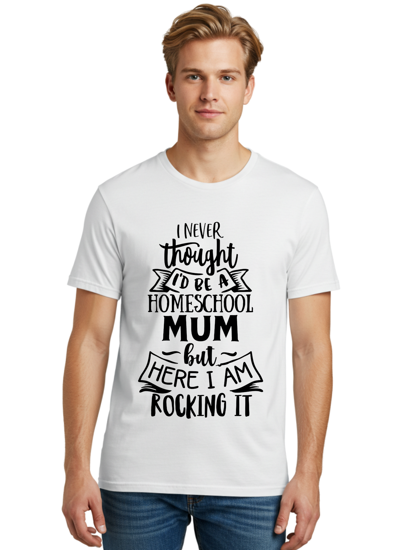 Homeschool-Mum-1 Men'S Graphic Tee, 100% Cotton, Comfortable Casual Summer Wear, Machine Washable, Homeschool Mum Quote, Inspirational Message, Parenting Journey, Homeschooling, Proud Moment, Education, Unconventional Path, Confident, Aab385 24