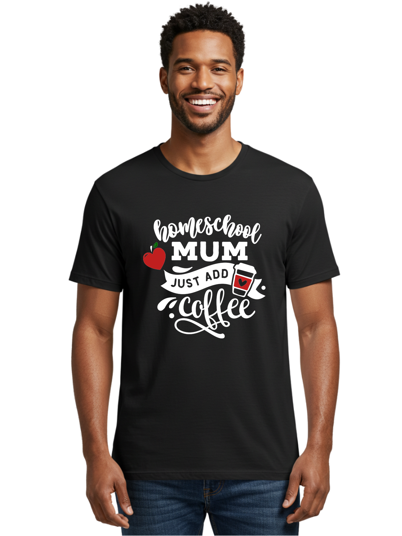 Homeschool-Mum-2 Men'S Graphic Tee, 100% Cotton, Comfortable Casual Summer Wear, Machine Washable, Homeschooling, Motherhood, Coffee Lover, Funny Quote, Homeschool Mum, Education, Parenting Humor, Coffee Cup, Apple Symbol, Inspirational Quote Aab386 22