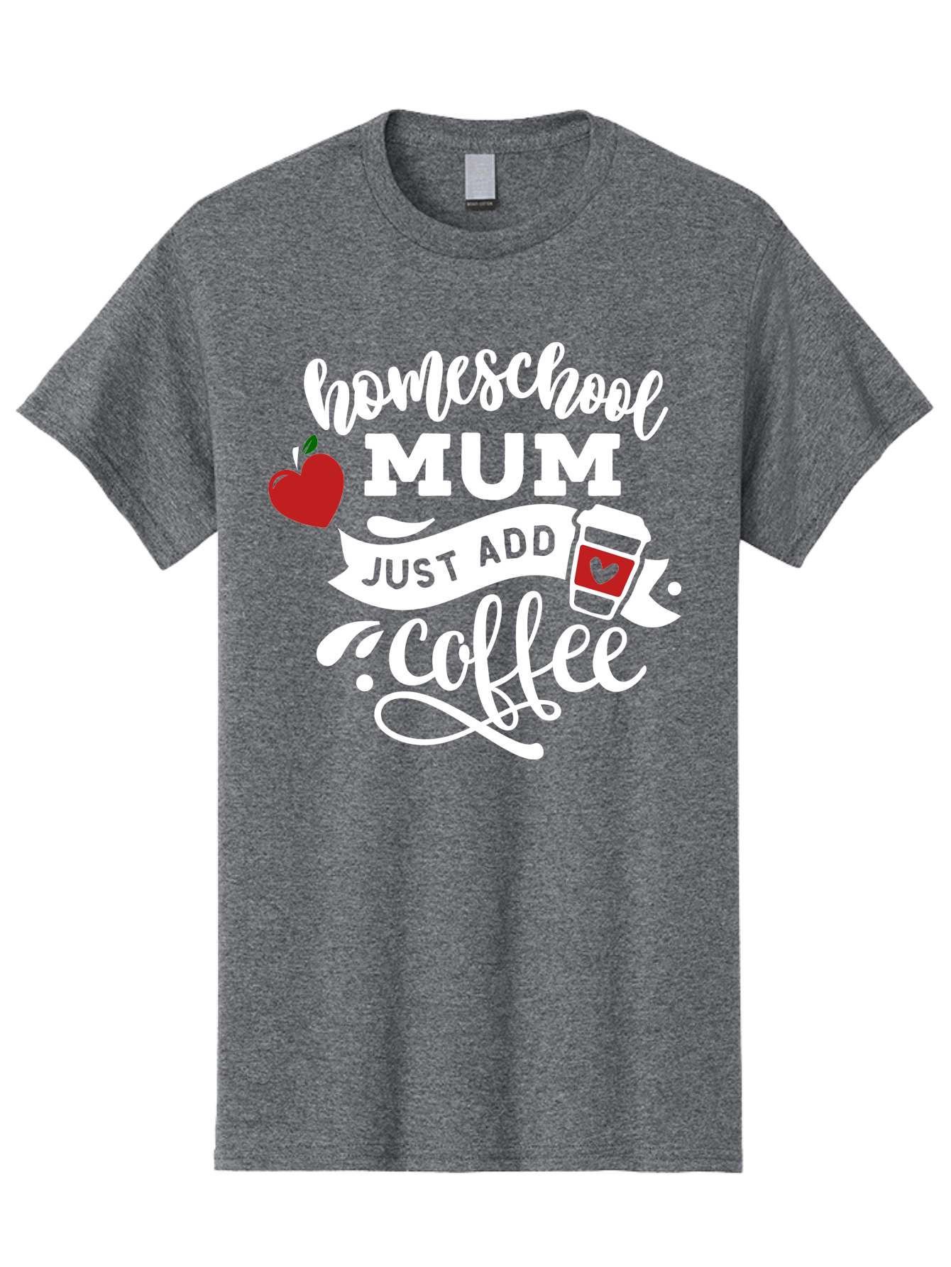 Homeschool-Mum-2 Men'S Graphic Tee, 100% Cotton, Comfortable Casual Summer Wear, Machine Washable, Homeschooling, Motherhood, Coffee Lover, Funny Quote, Homeschool Mum, Education, Parenting Humor, Coffee Cup, Apple Symbol, Inspirational Quote Aab386 15