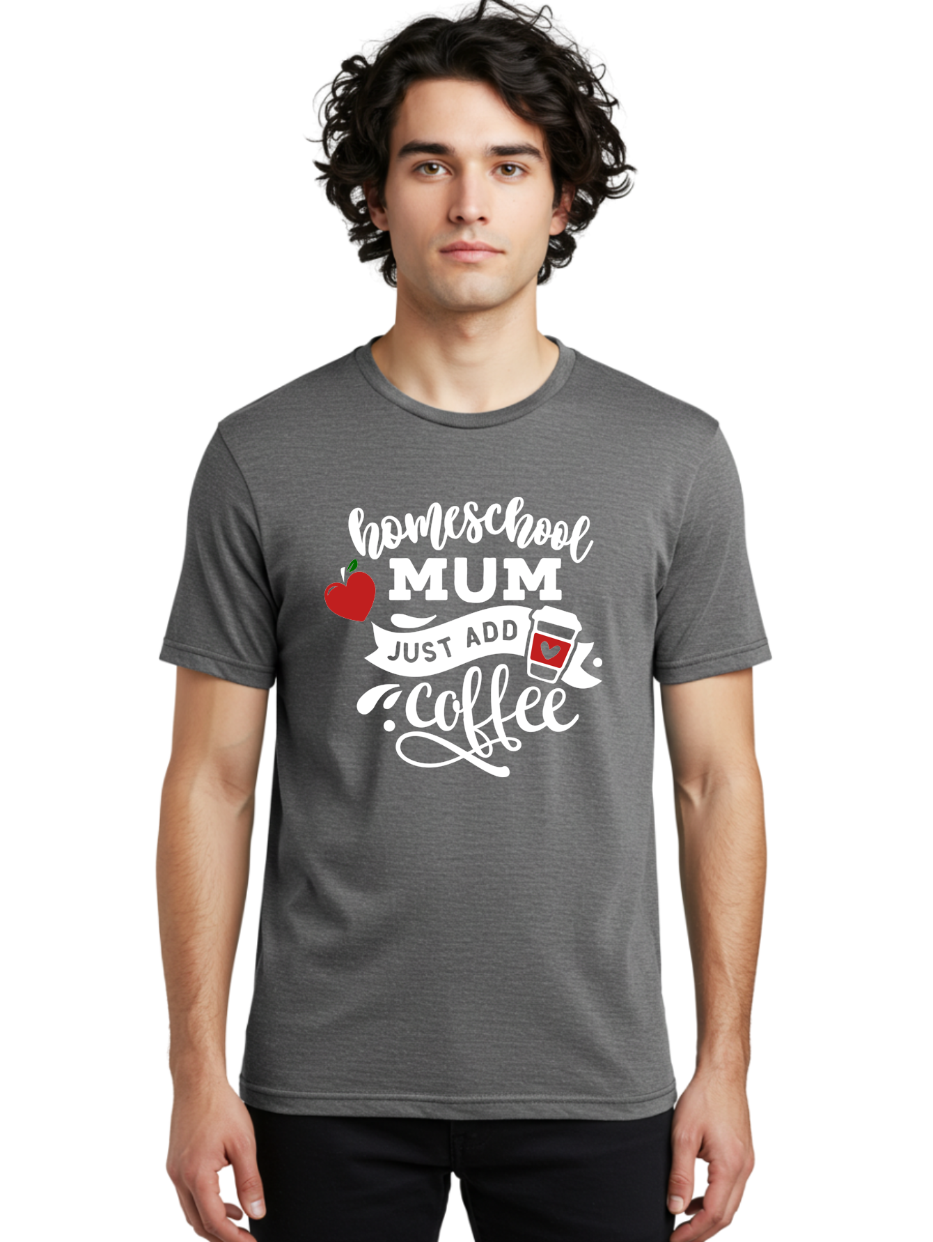 Homeschool-Mum-2 Men'S Graphic Tee, 100% Cotton, Comfortable Casual Summer Wear, Machine Washable, Homeschooling, Motherhood, Coffee Lover, Funny Quote, Homeschool Mum, Education, Parenting Humor, Coffee Cup, Apple Symbol, Inspirational Quote Aab386 16