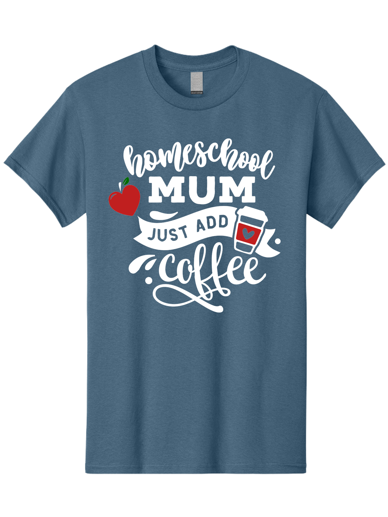 Homeschool-Mum-2 Men'S Graphic Tee, 100% Cotton, Comfortable Casual Summer Wear, Machine Washable, Homeschooling, Motherhood, Coffee Lover, Funny Quote, Homeschool Mum, Education, Parenting Humor, Coffee Cup, Apple Symbol, Inspirational Quote Aab386 17