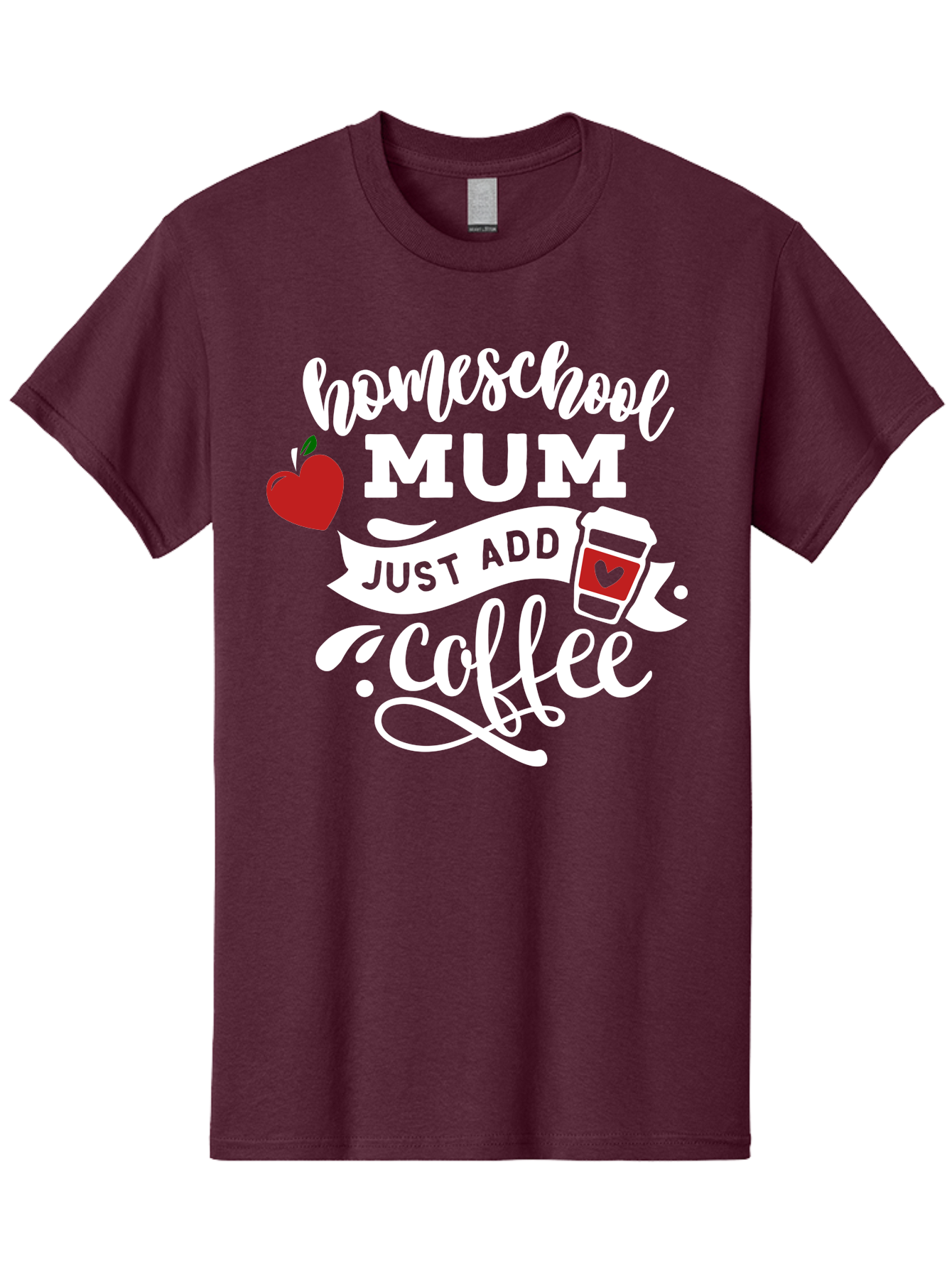 Homeschool-Mum-2 Men'S Graphic Tee, 100% Cotton, Comfortable Casual Summer Wear, Machine Washable, Homeschooling, Motherhood, Coffee Lover, Funny Quote, Homeschool Mum, Education, Parenting Humor, Coffee Cup, Apple Symbol, Inspirational Quote Aab386 7