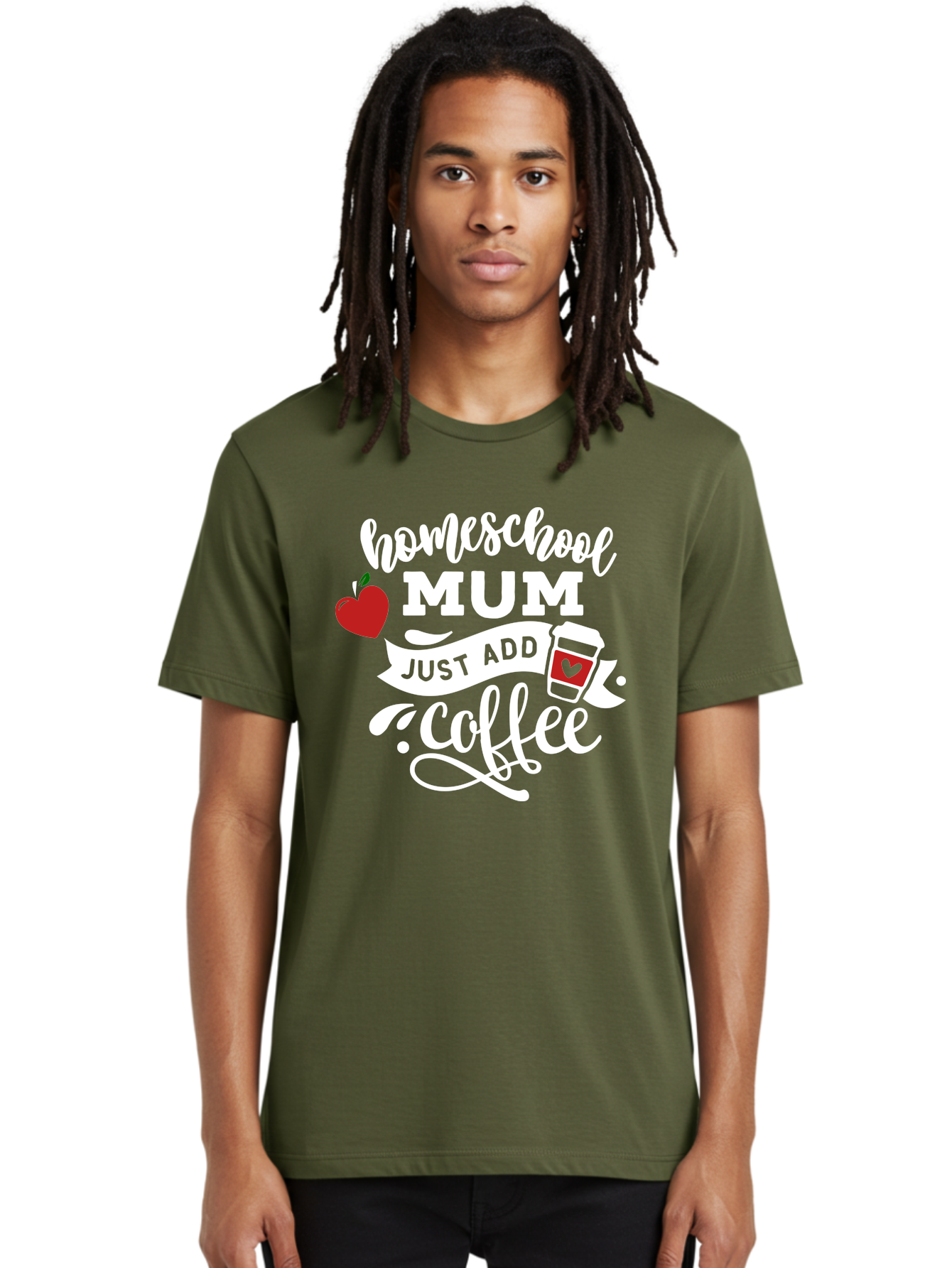 Homeschool-Mum-2 Men'S Graphic Tee, 100% Cotton, Comfortable Casual Summer Wear, Machine Washable, Homeschooling, Motherhood, Coffee Lover, Funny Quote, Homeschool Mum, Education, Parenting Humor, Coffee Cup, Apple Symbol, Inspirational Quote Aab386 20