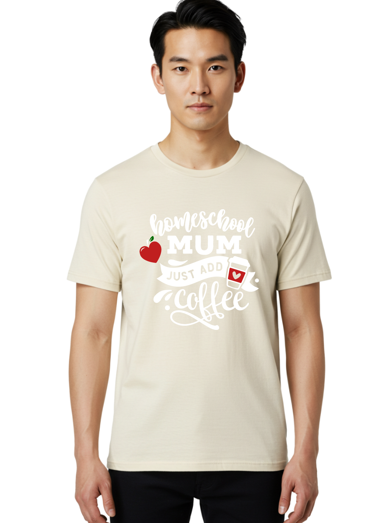 Homeschool-Mum-2 Men'S Graphic Tee, 100% Cotton, Comfortable Casual Summer Wear, Machine Washable, Homeschooling, Motherhood, Coffee Lover, Funny Quote, Homeschool Mum, Education, Parenting Humor, Coffee Cup, Apple Symbol, Inspirational Quote Aab386 14